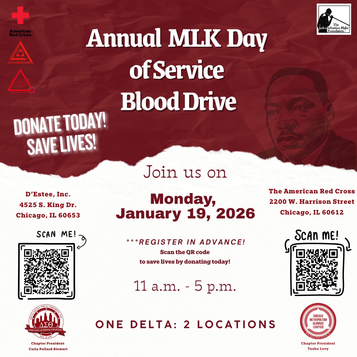 Chicago - 🩸 Join Us for the Annual MLK Day of Service Blood Drive! Join ...