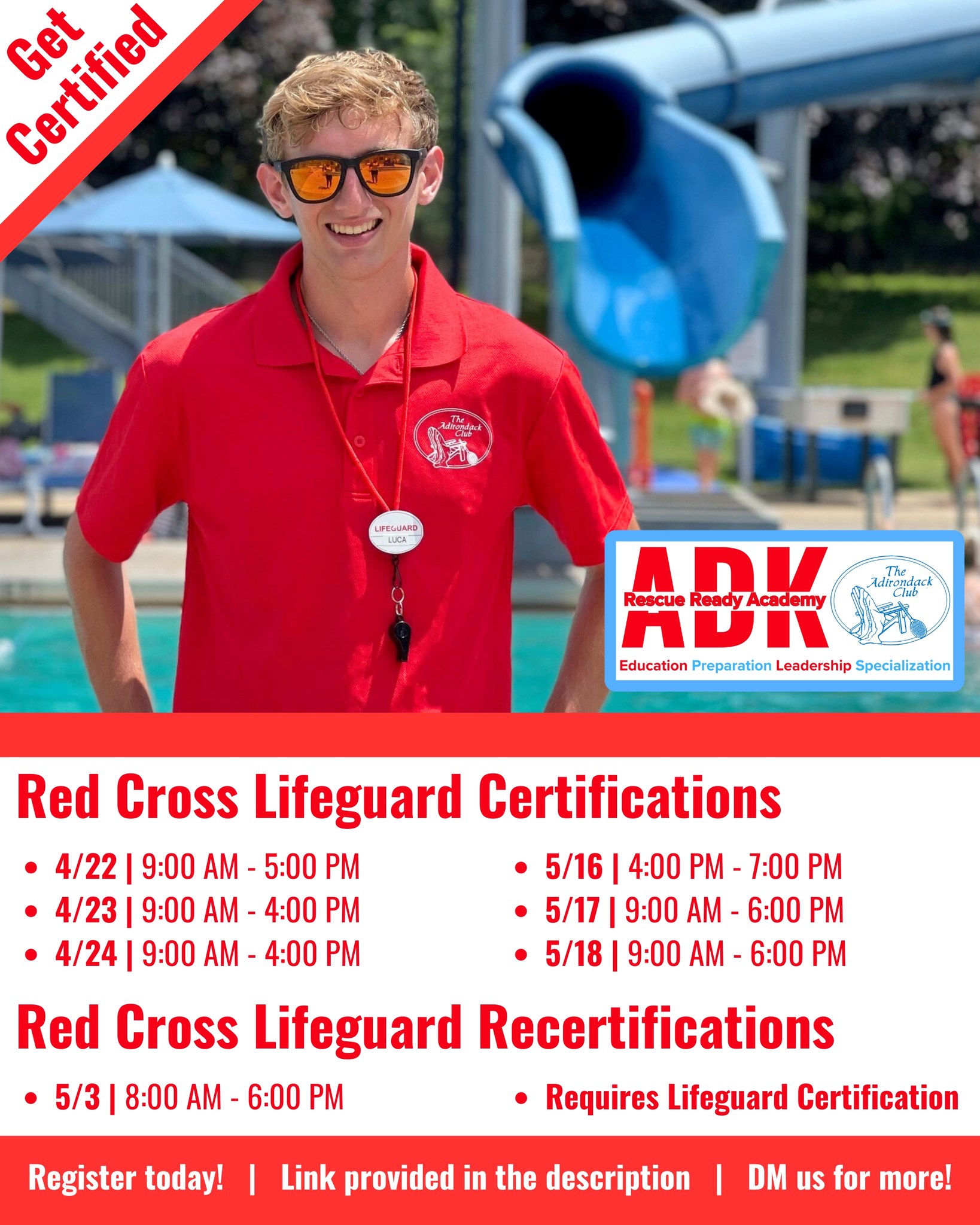 The Adirondack - Get Certified | Save Lives! Red Cross Lifeguard ...