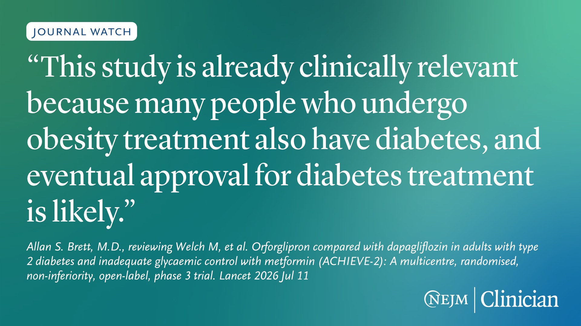 oral glp-1 agonist for type 2 diabetes Orforglipron, an Small-Molecule Receptor Agonist, in Early How does orforglipron, a recently