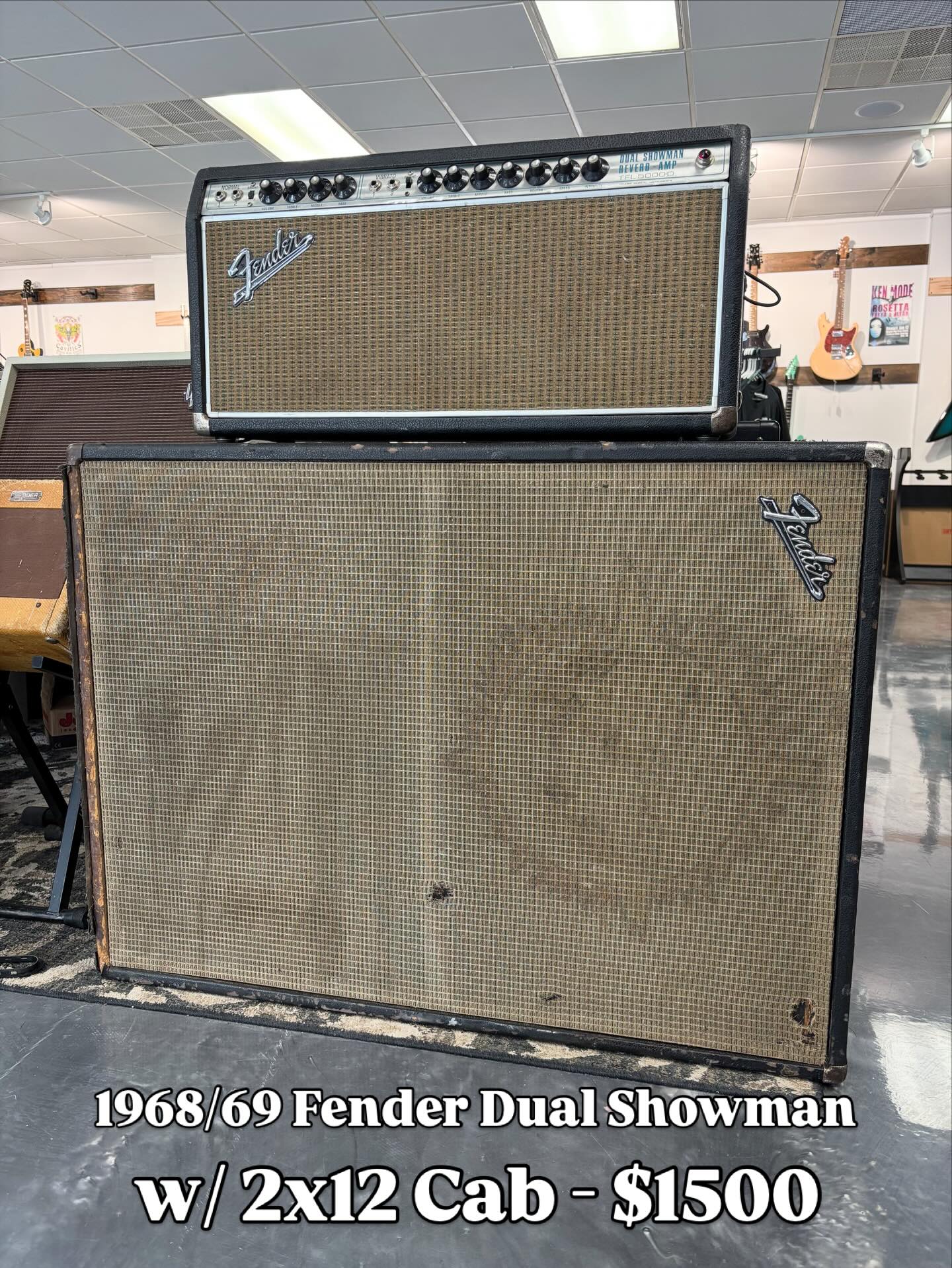 1968/69 Fender Dual Showman Reverb Amp & 2x12 - $1500 