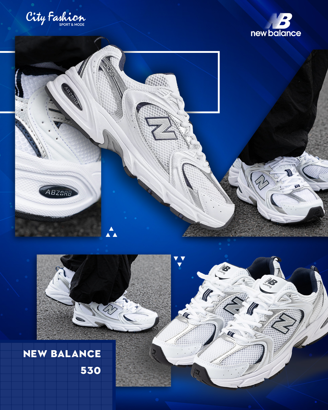 City - New Balance 530 — l’allure rétro qui fait mouche 💙 👟 Blanc ...