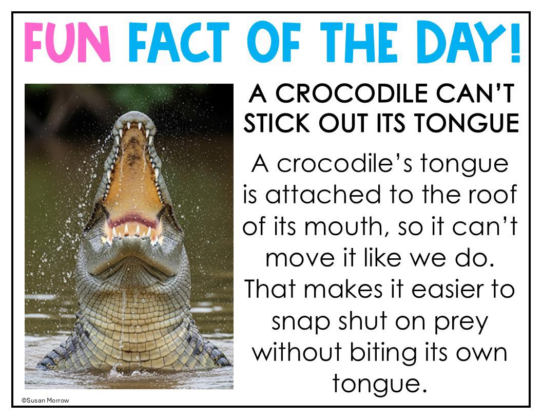 Fun facts for kids: crocodiles can't stick out their tongues