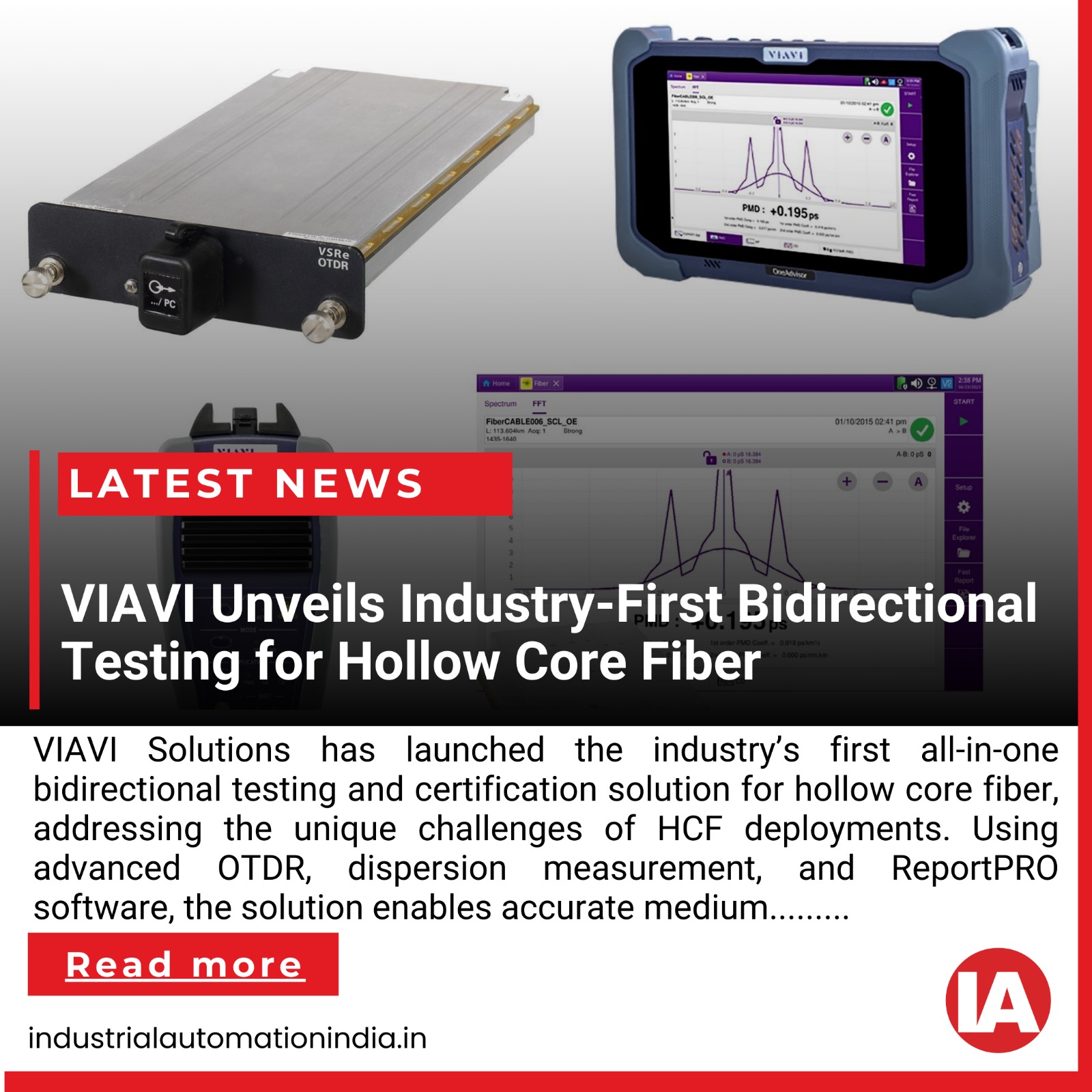Industrial - VIAVI Pioneers Hollow Core Fiber Testing for AI-Driven ...