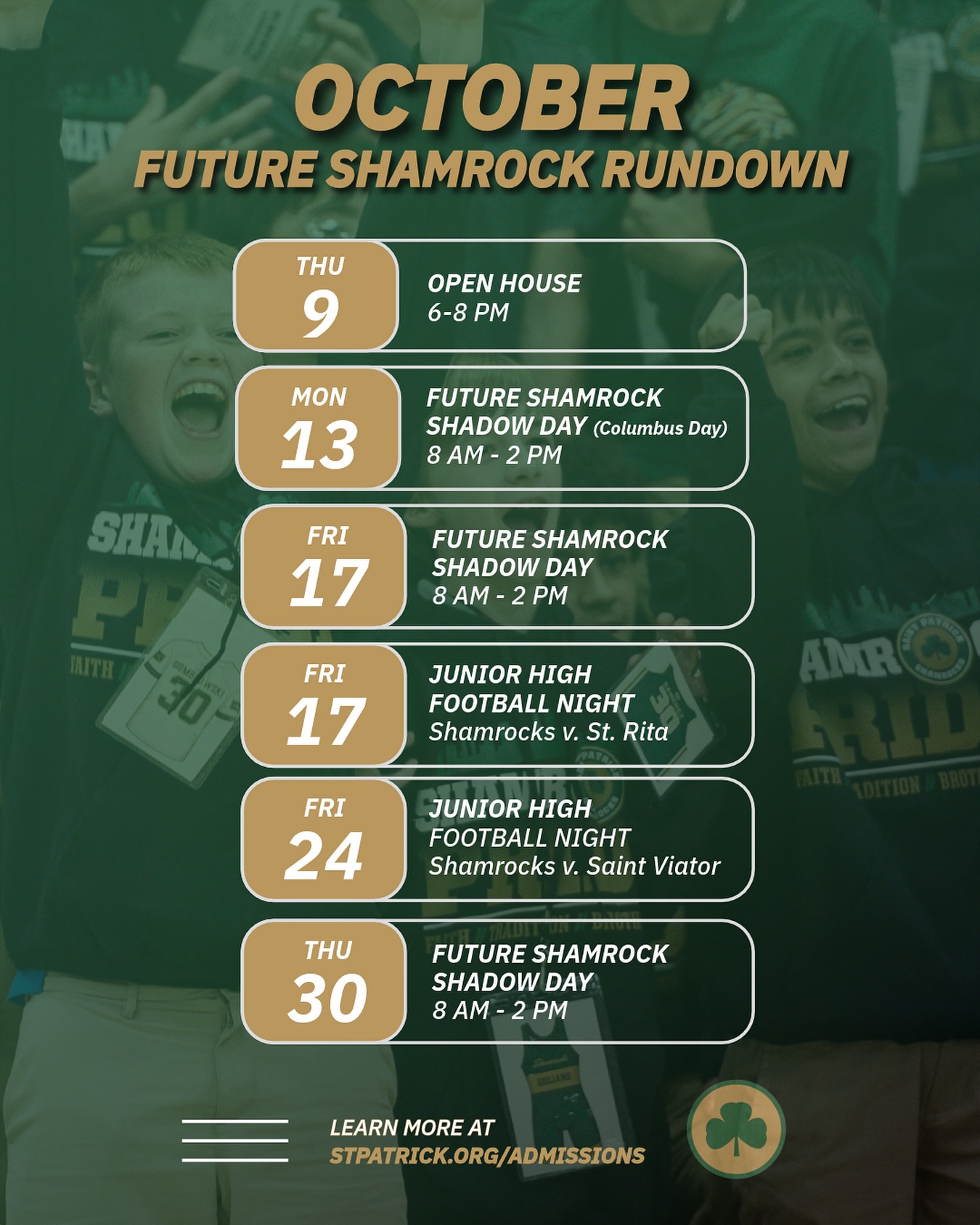 Future Shamrocks - come see... - Saint Patrick High School | Facebook