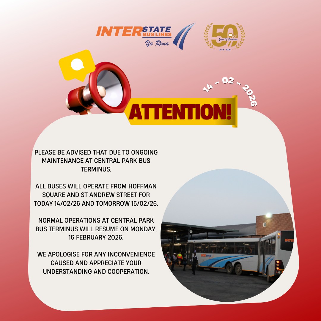 Interstate - 🚍 Important Update for Passengers - 14 February 2026. Due ...