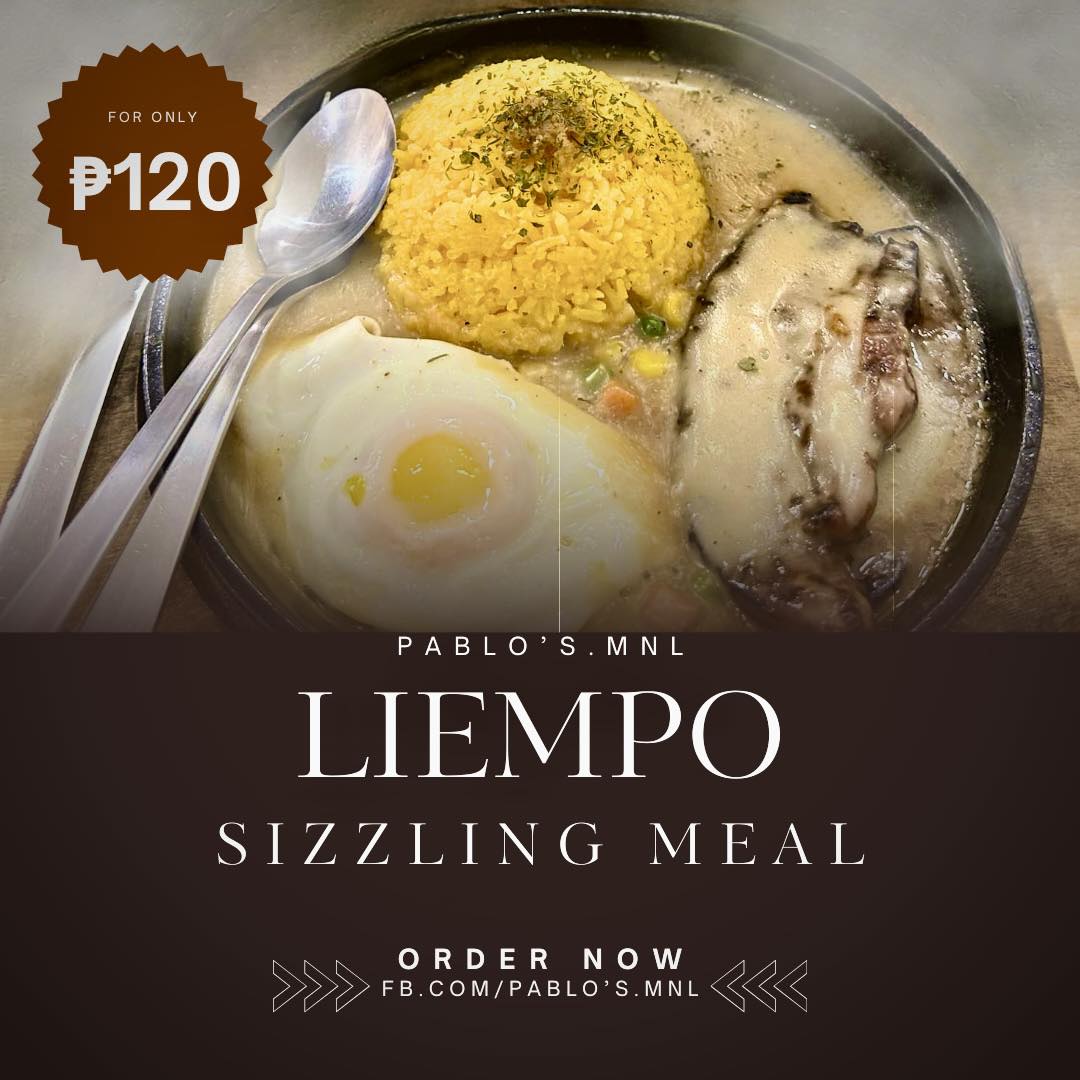 Pablo's.mnl - Dinner Time! Try this Sizzling Liempo Now 🥘 ️ Add ₱15 for ...