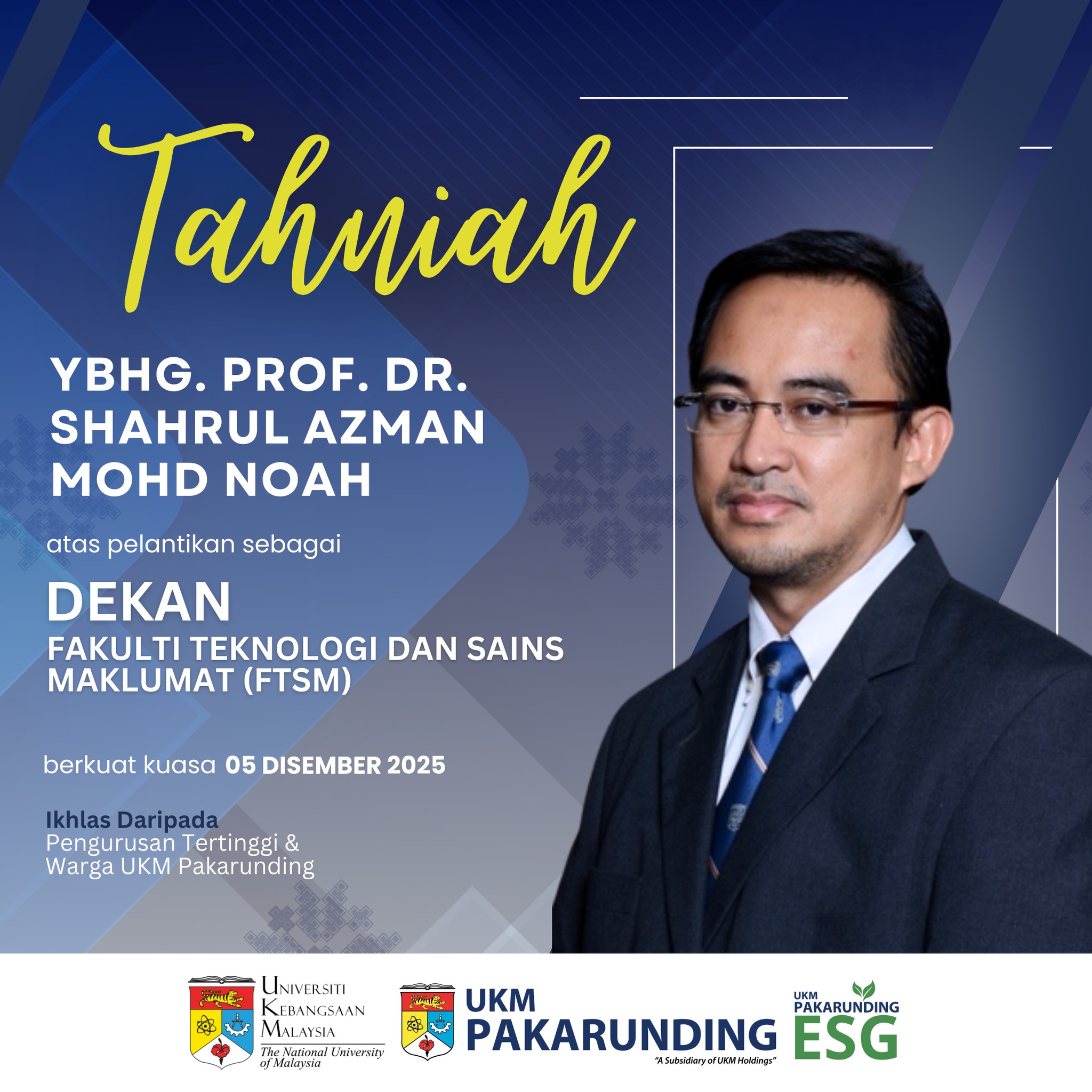UKM Pakarunding - Tahniah YBhg. Prof. Dr. Shahrul Azman... | Facebook