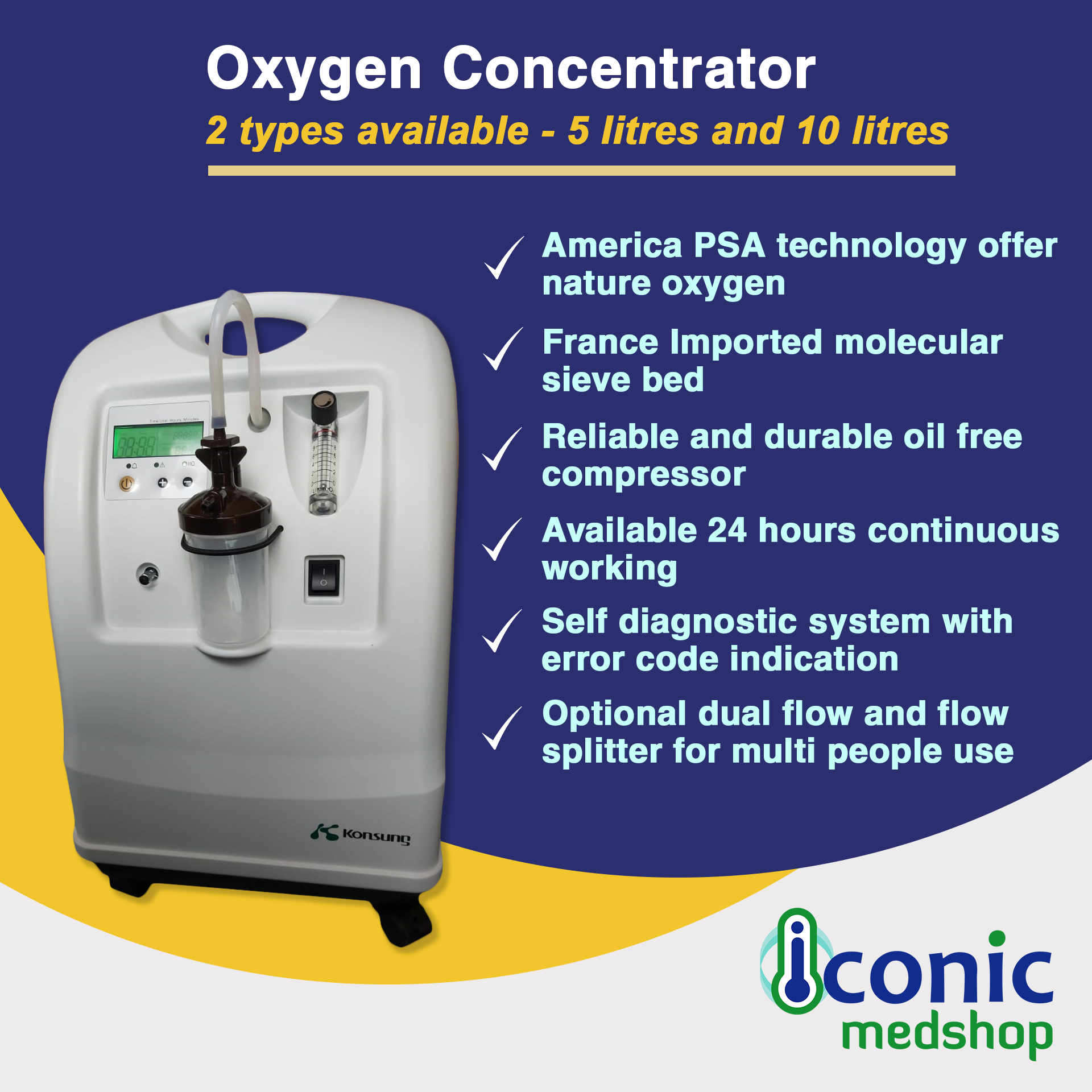 Iconic Medshop - OXYGEN CONCENTRATOR 2 TYPES AVAILABLE -... | Facebook