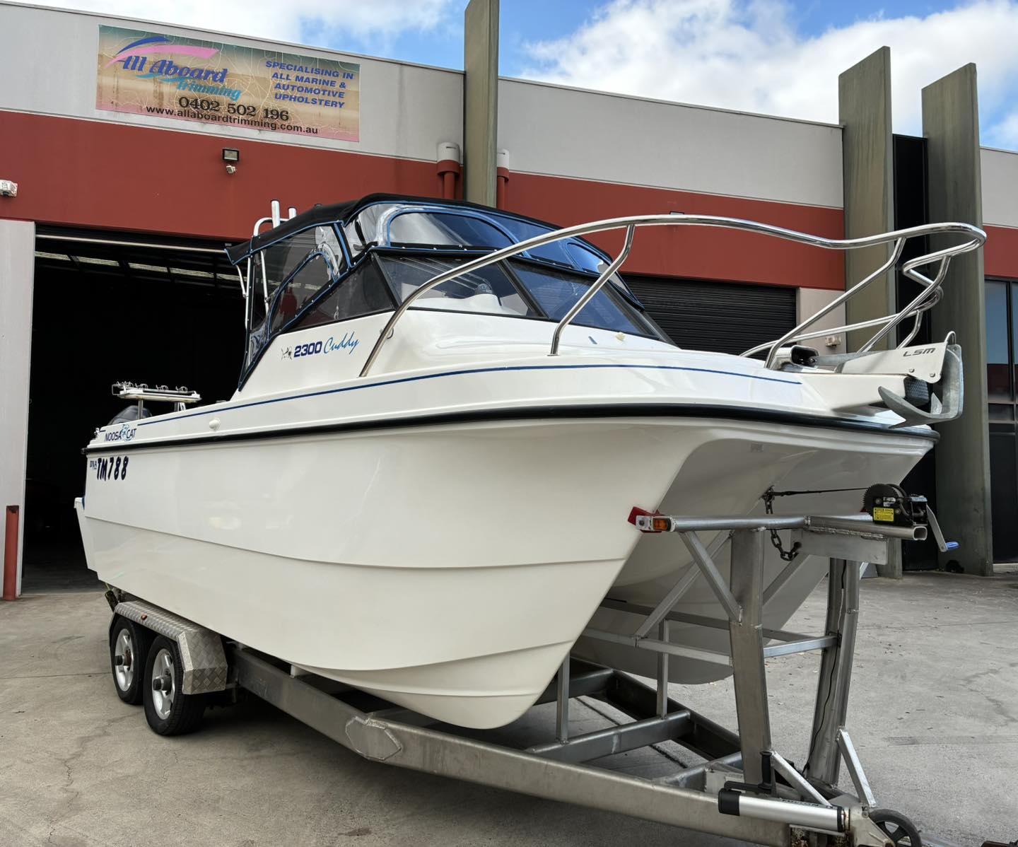 One of our jobs this week was all aboard this 2300 Noosa Cat