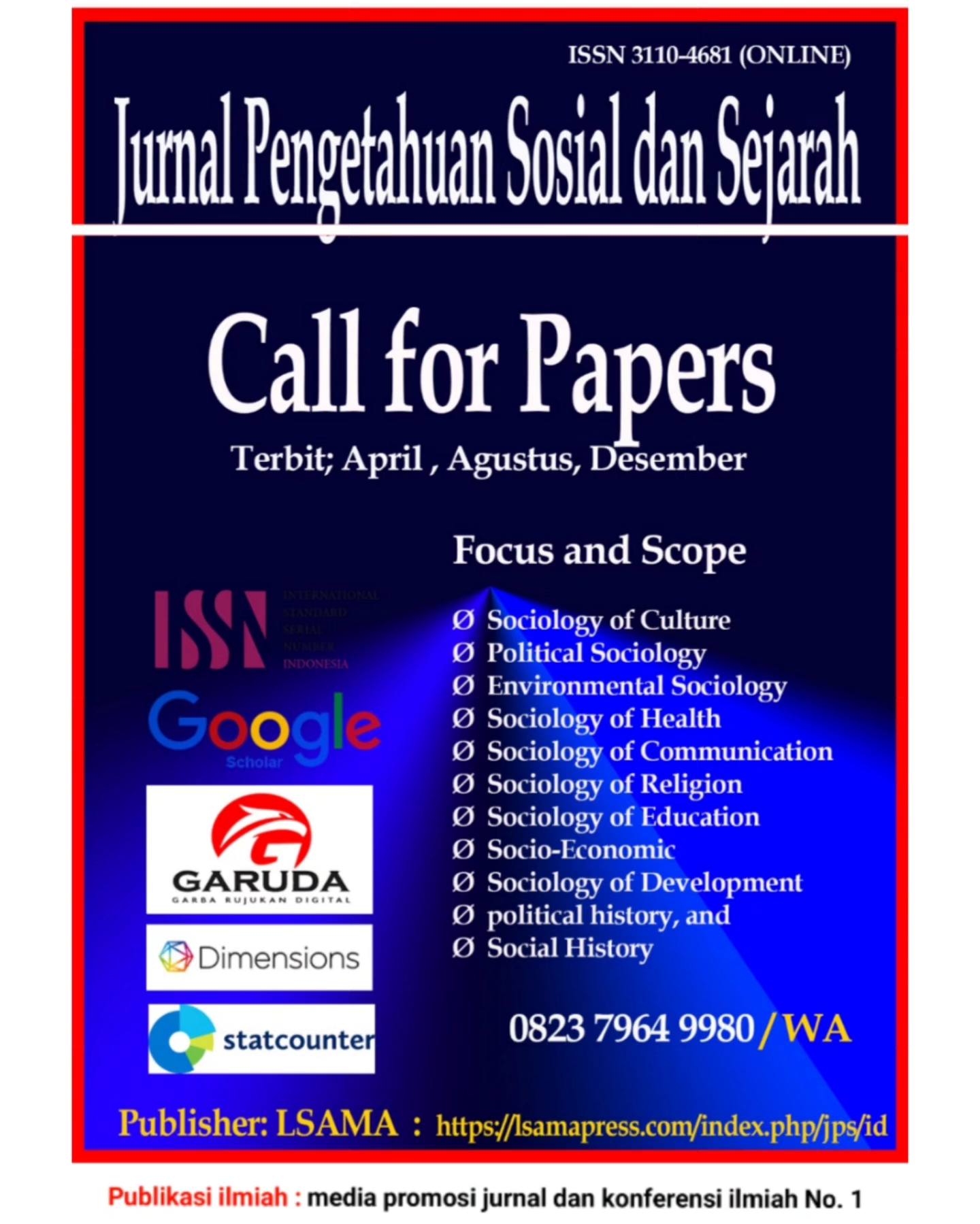 📢 CALL FOR PAPERS 📢 INTERNATIONAL... - Publikasi ilmiah | Facebook