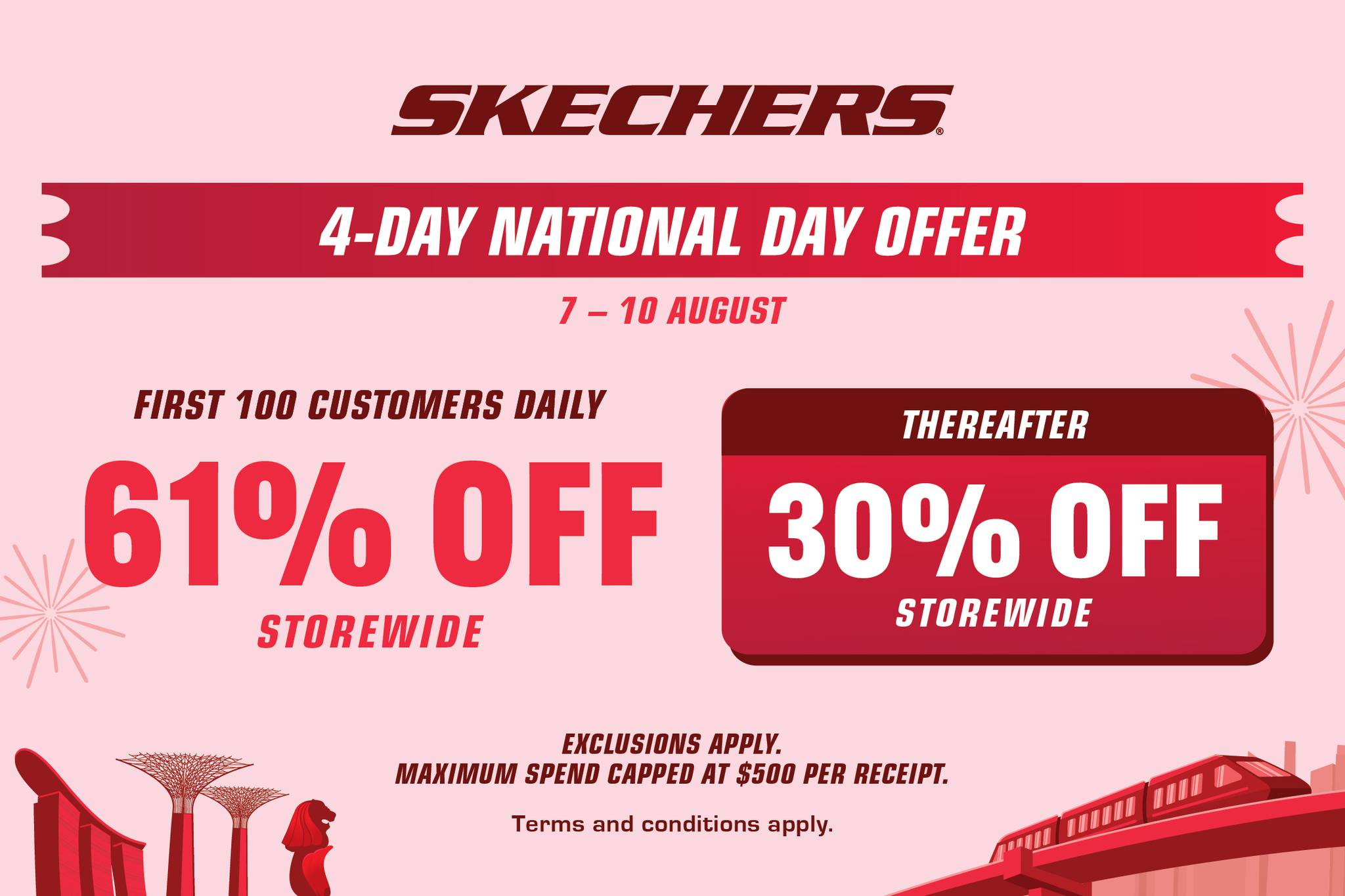 Celebrate SG61 with incredible storewide savings! 👟 From 7–10 Aug