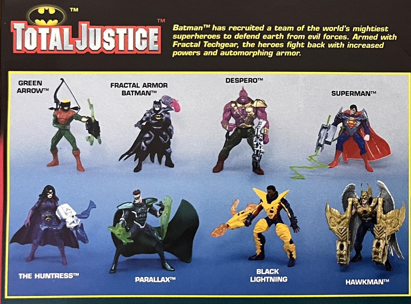 Kenner 1997. The DC Universe Heroes unite to deliver TOTAL JUSTICE!