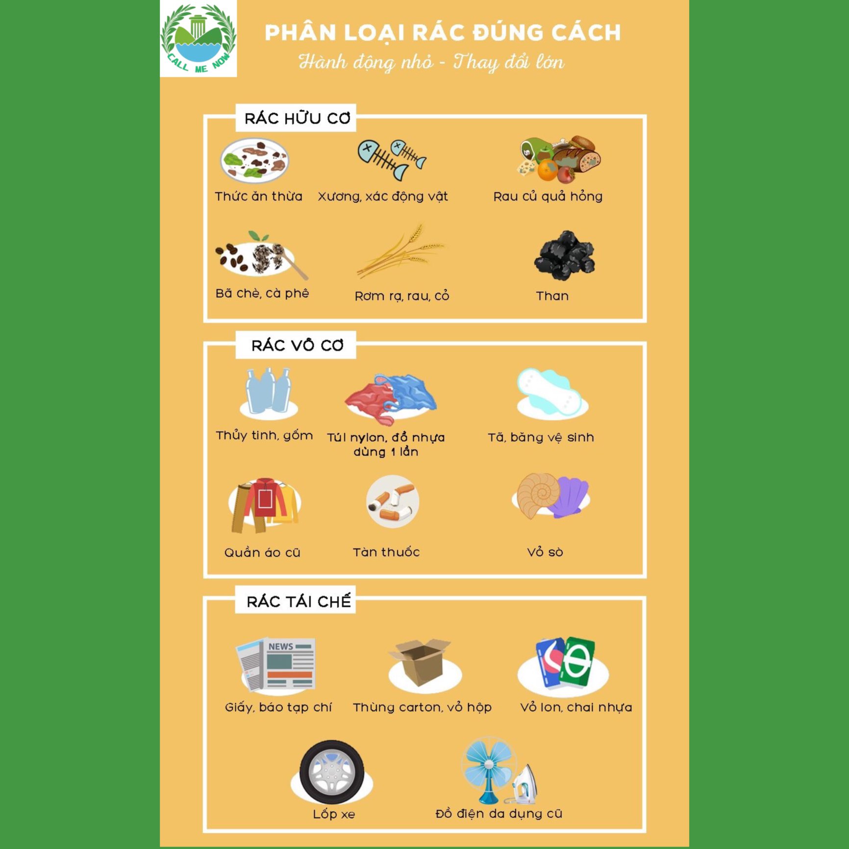 [ PHÂN LOẠI RÁC... - Call Me Now - Dịch Vụ Đổ Rác FU Hòa Lạc | Facebook