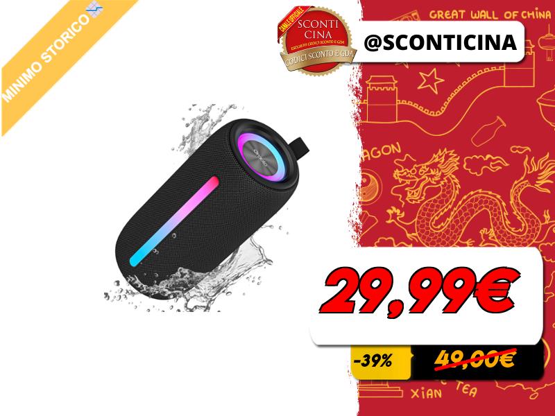 Oraolo Cassa Bluetooth Portatile Con Suono Stereo 20W, LED RGB, Bluetooth 6.0, Impermeabile IPX6, 24h Di Batteria – Perfetta Per Feste E Viaggi