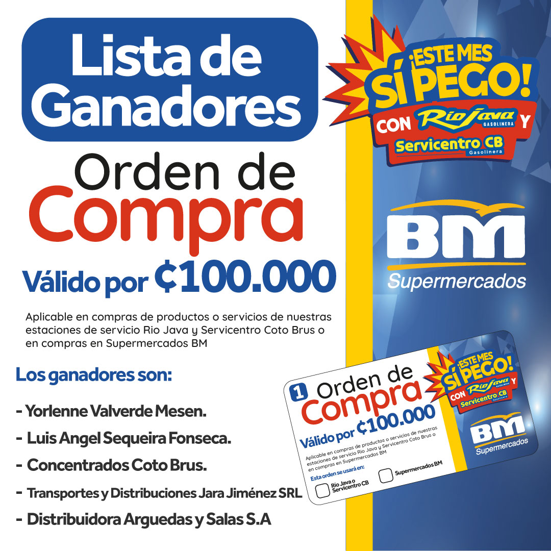 🎉 ¡Tenemos ganadores!... - Compañía Río Java y Servicentro CB | Facebook