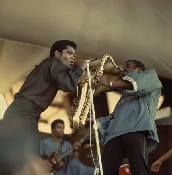 James Brown and Maceo Parker perform at Newport Jazz Festival