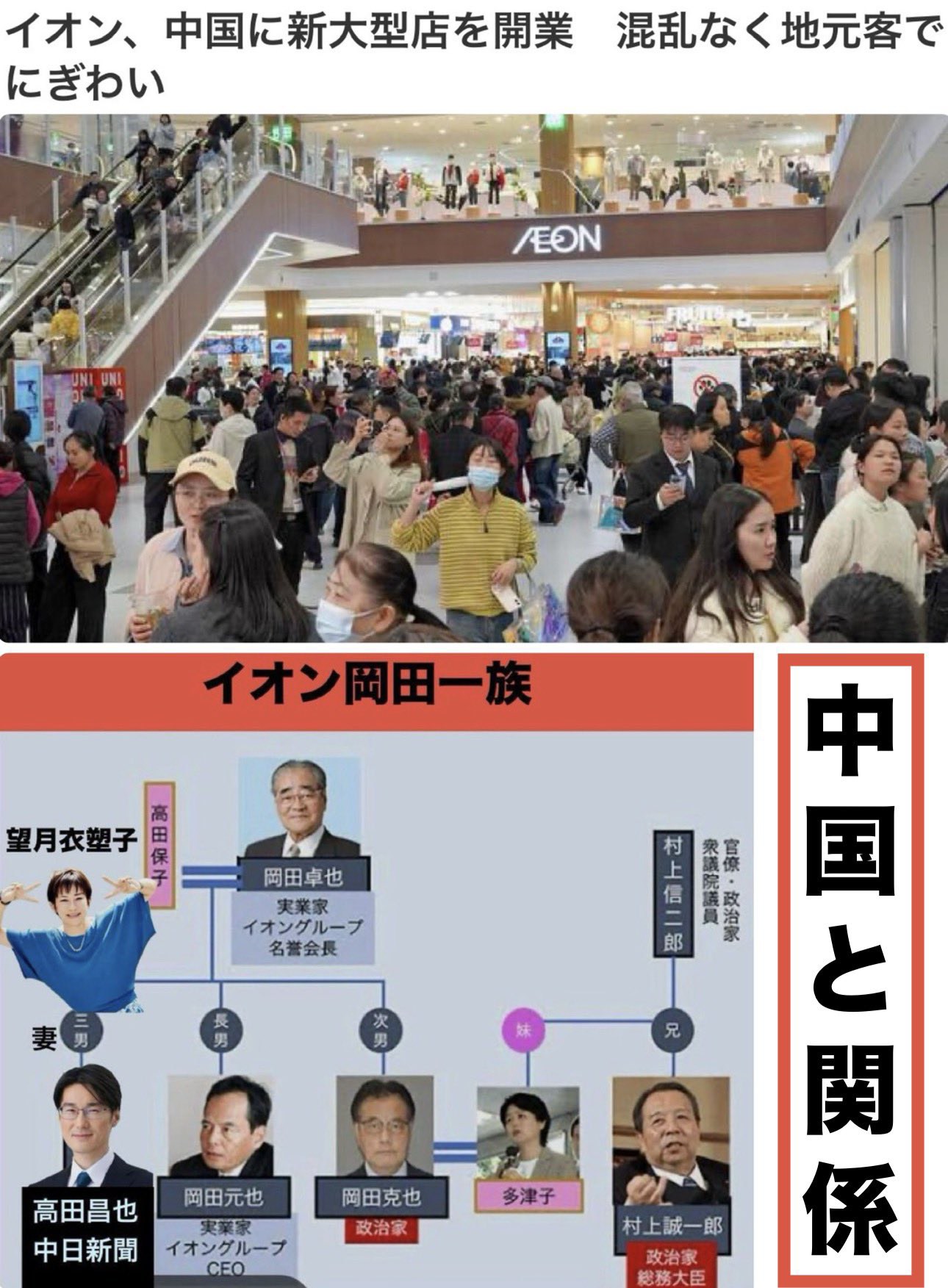 イオン 中国 関係