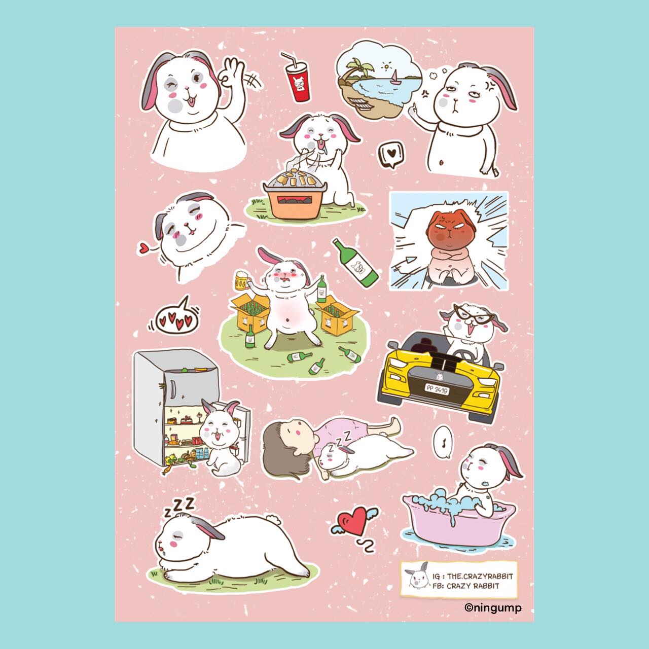 CRAZY RABBiT - สติ๊กเกอร์ไดคัท A5// Sticker Diecut A5...