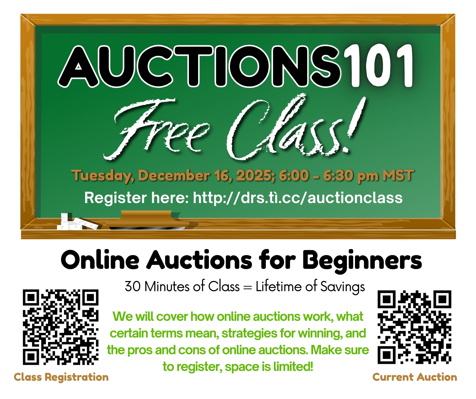 Online Auctions for Beginners; 30 Minute Class