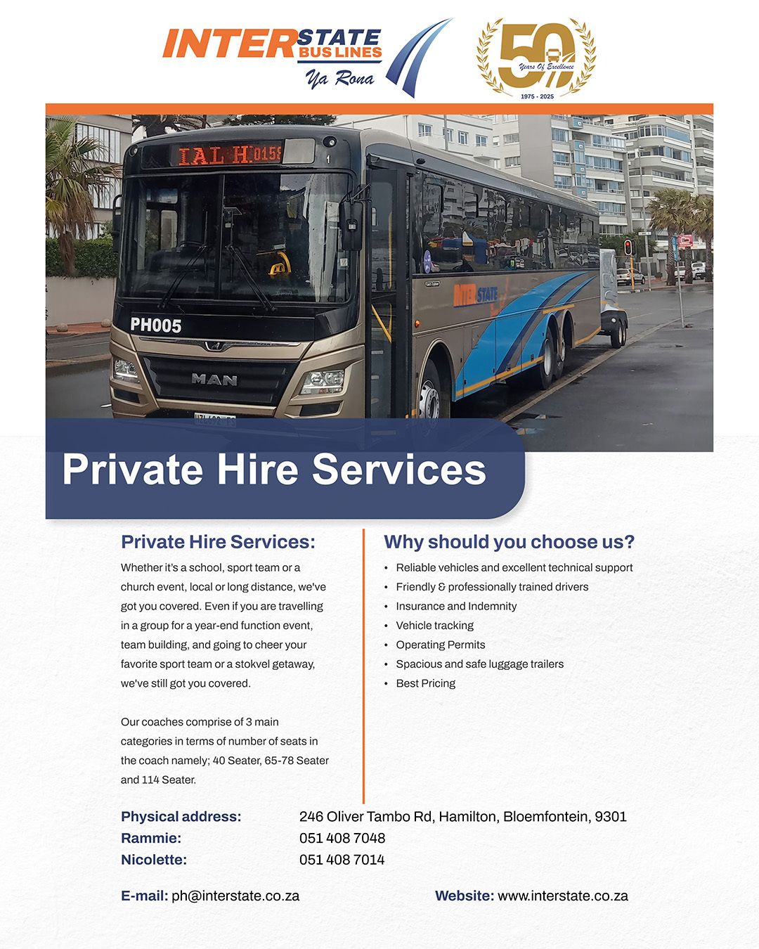 Interstate Bus Lines | Bloemfontein