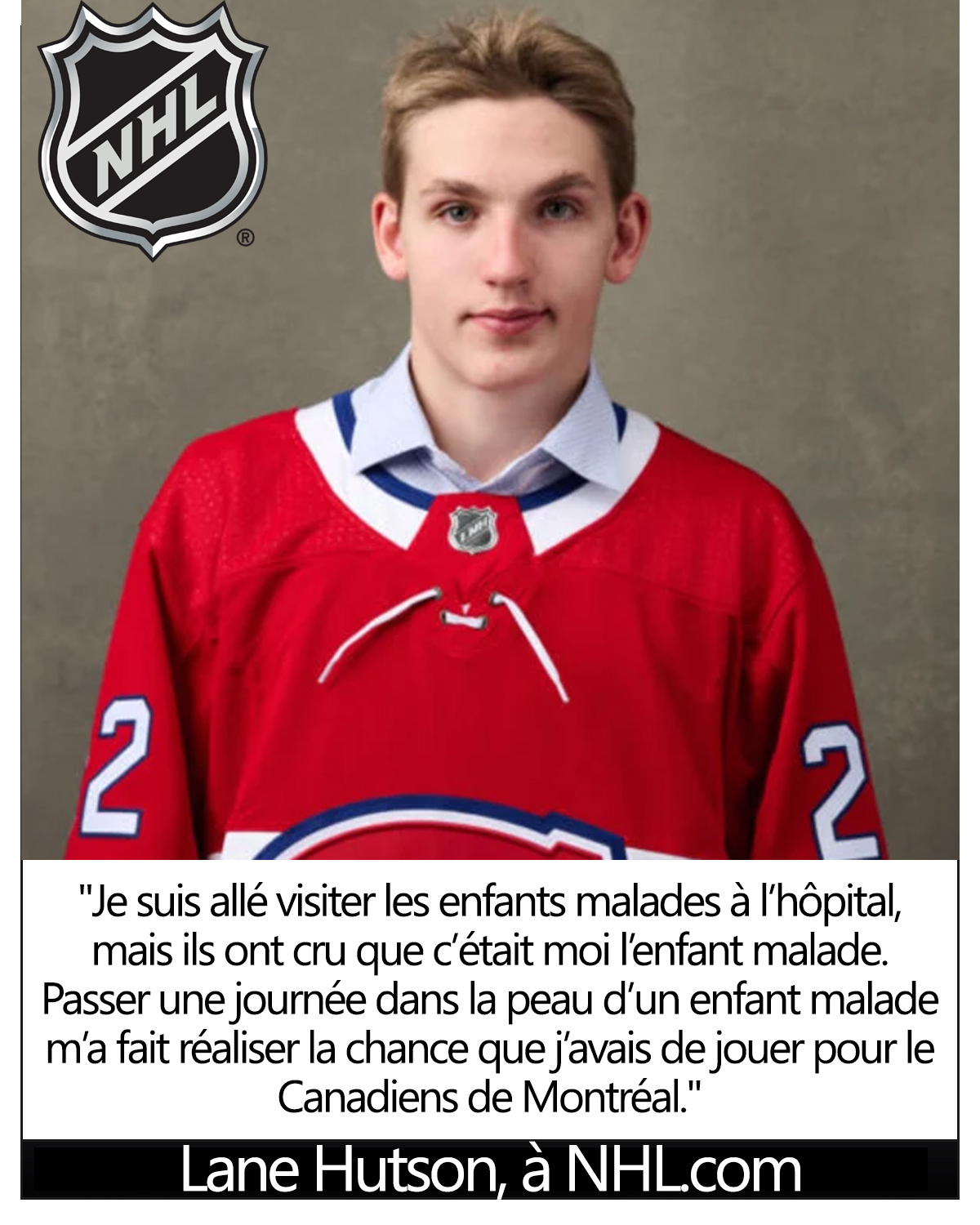 Benoit - Lane Hutson a raconté une annecdote fascinante lors de sa ...