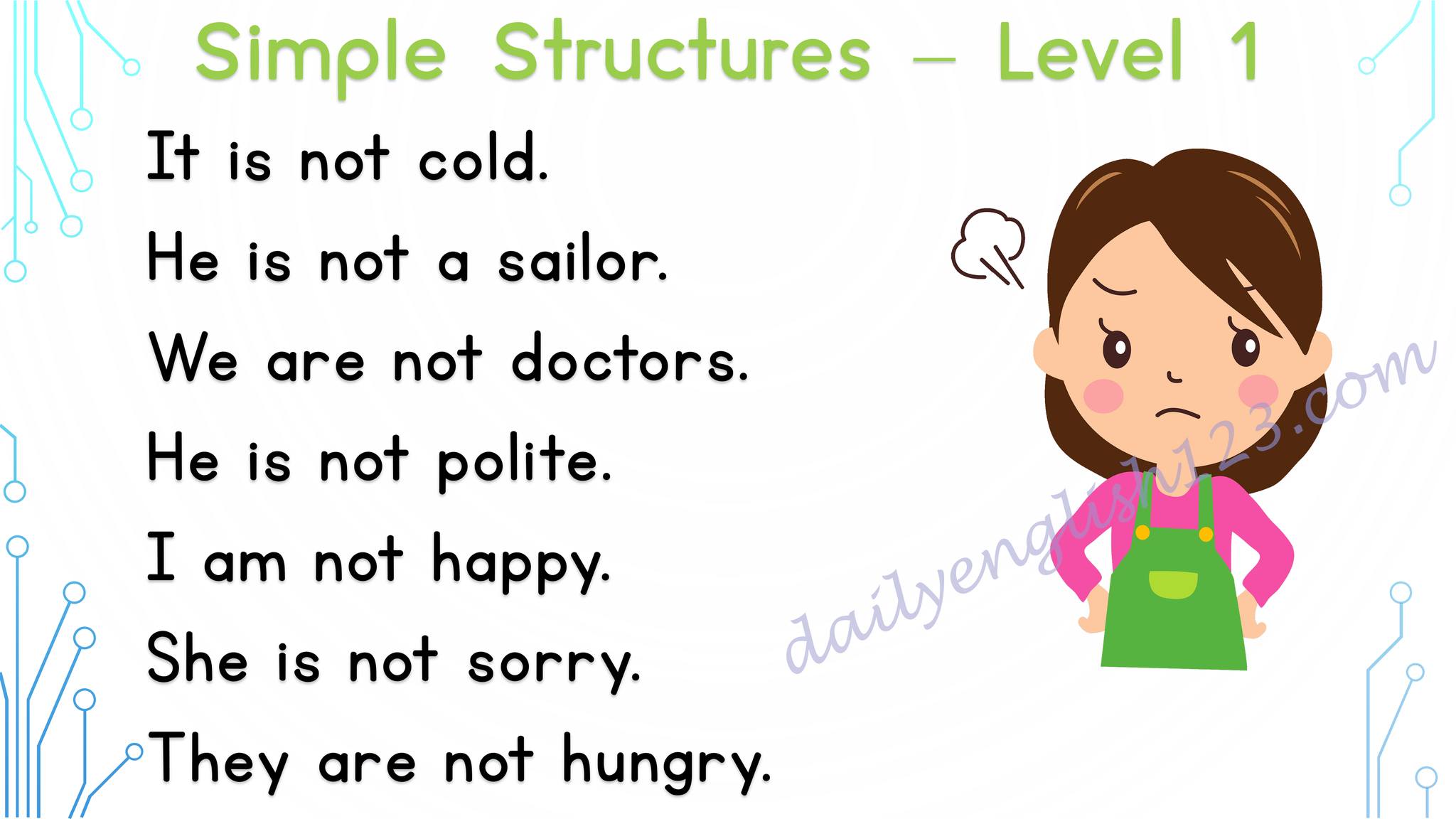 Worksheets4kids - Simple structures (17 pages). Free...