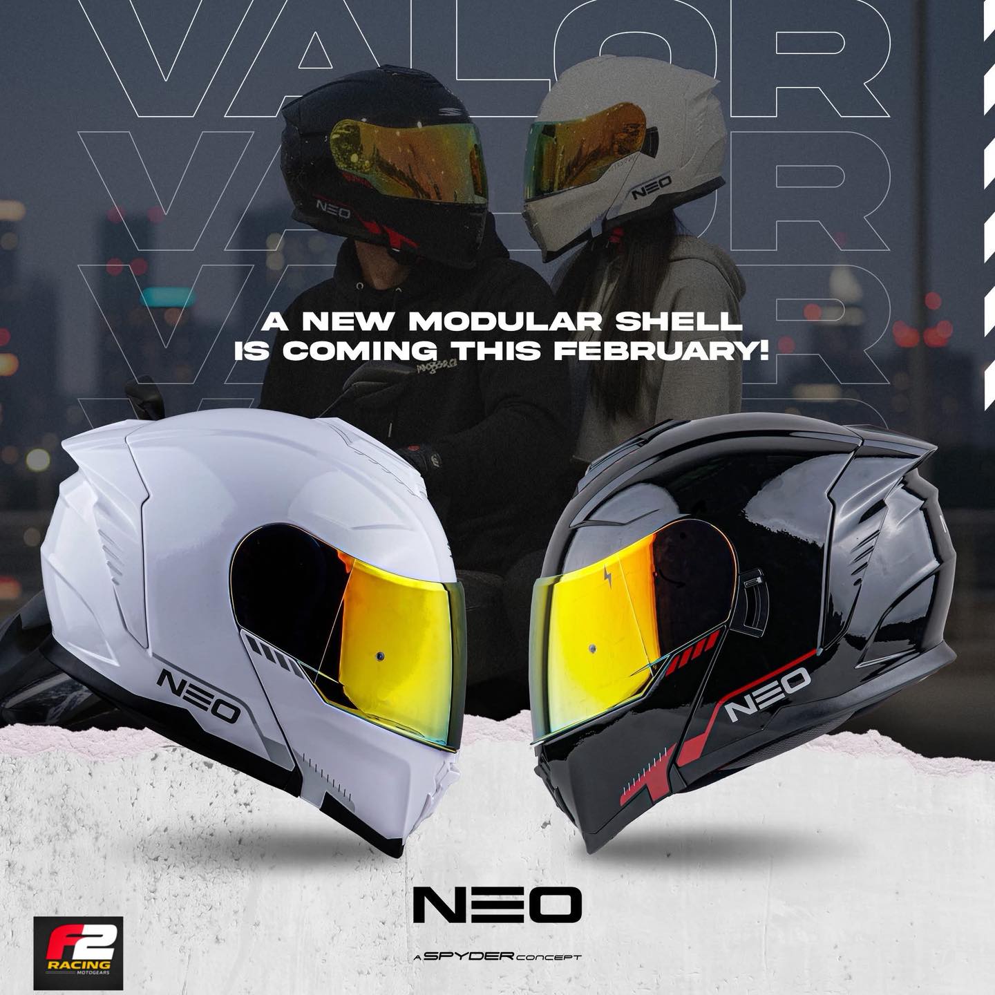 F2 - Coming soon😱 New year, new lid. ⚡️ The NEO VALOR modular shell is ...