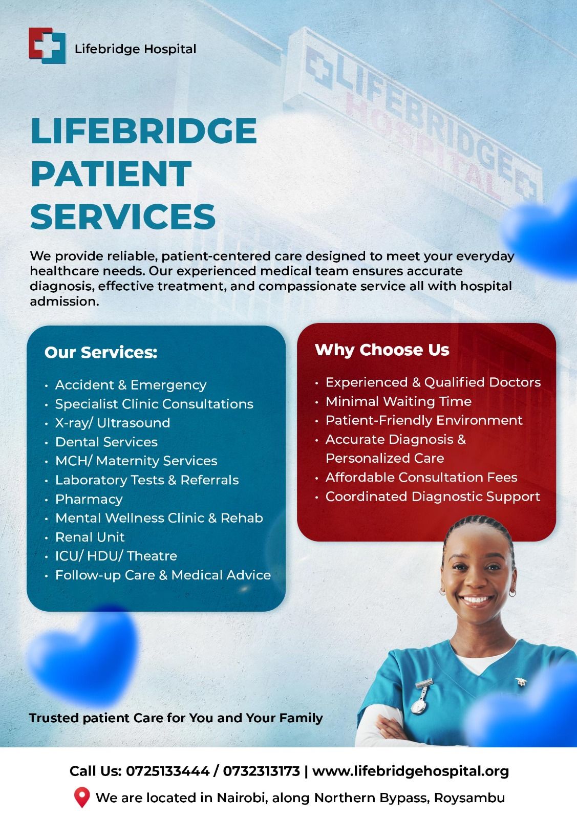 💊 We are proud to welcome you... - Lifebridge Hospital Kenya | Facebook