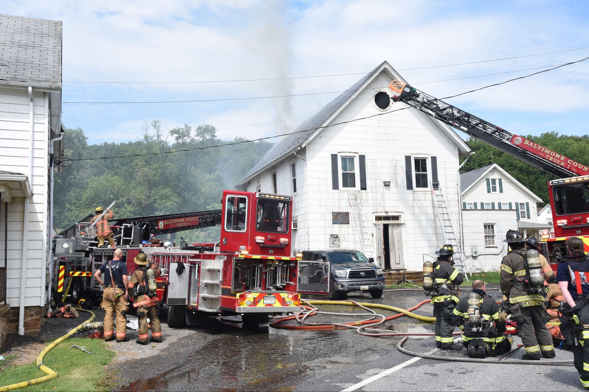 The Old Bethany IOOF Lodge # 22 caught fire today. Looks like
