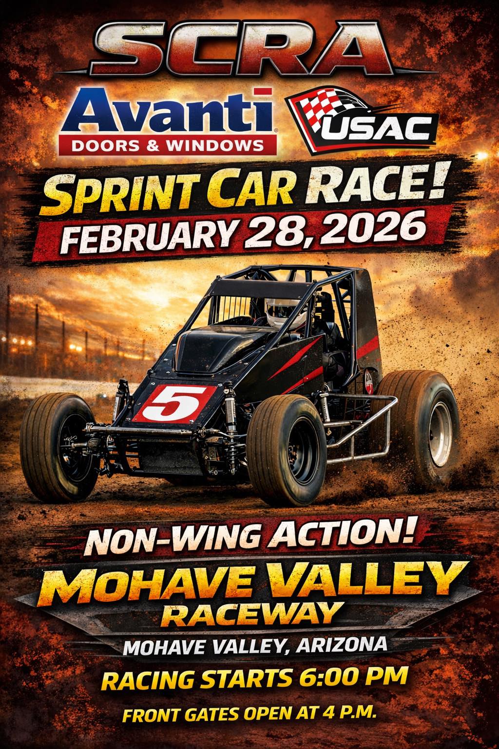 Mohave - 🔥 NON-WING SPRINT CAR ACTION 🔥 SCRA Avanti Doors & Windows ...