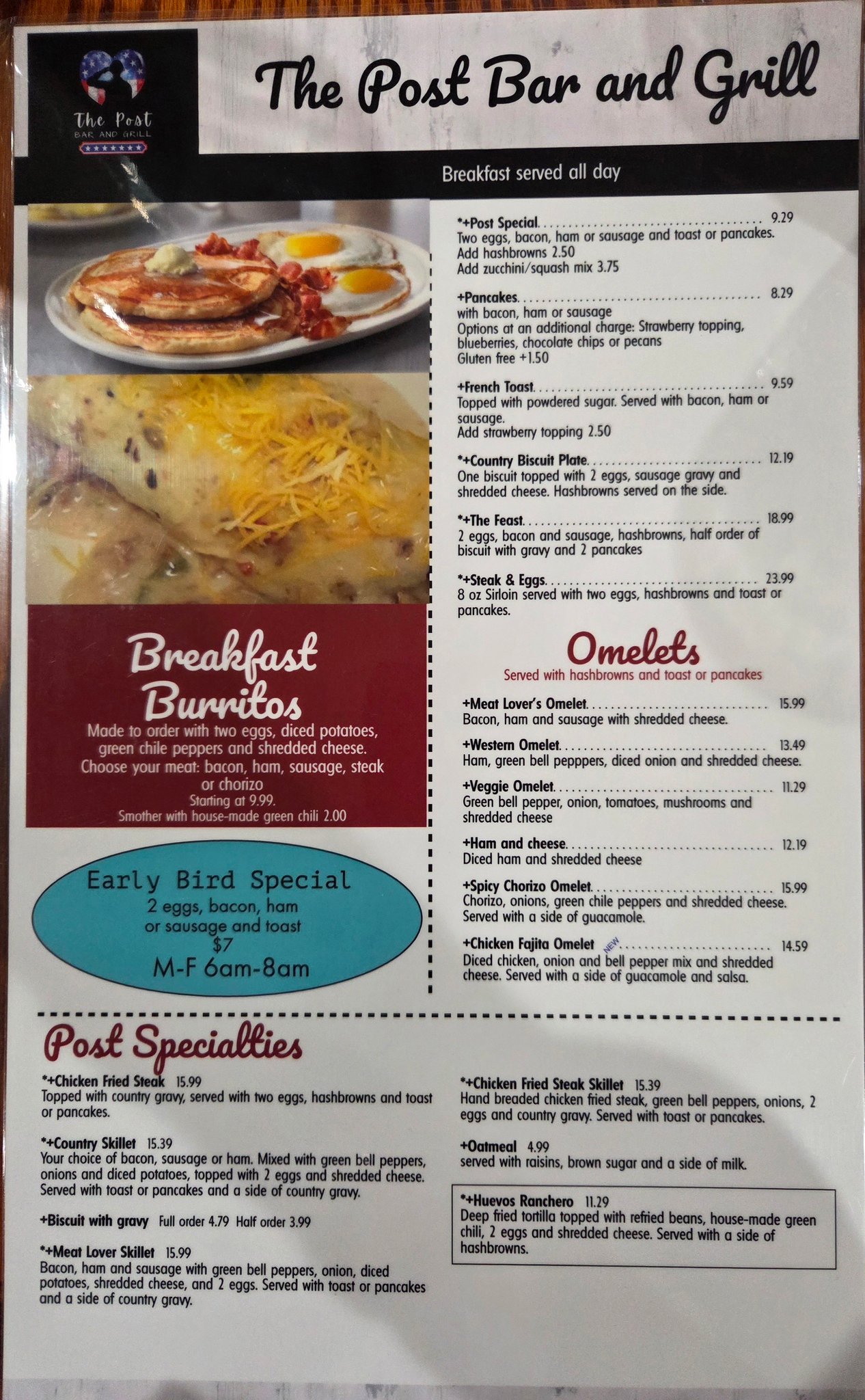 New Menu - The Post Bar and Grill | Facebook