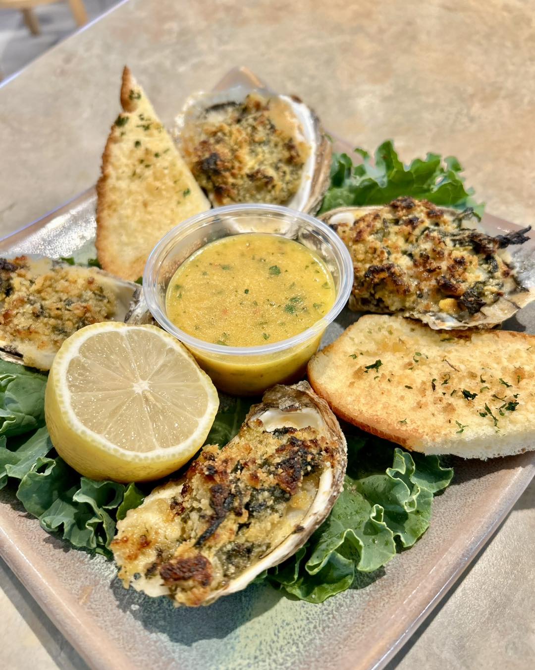Ocean - Serving Now: Baked Oysters Rockefeller With Herbed Spinach ...