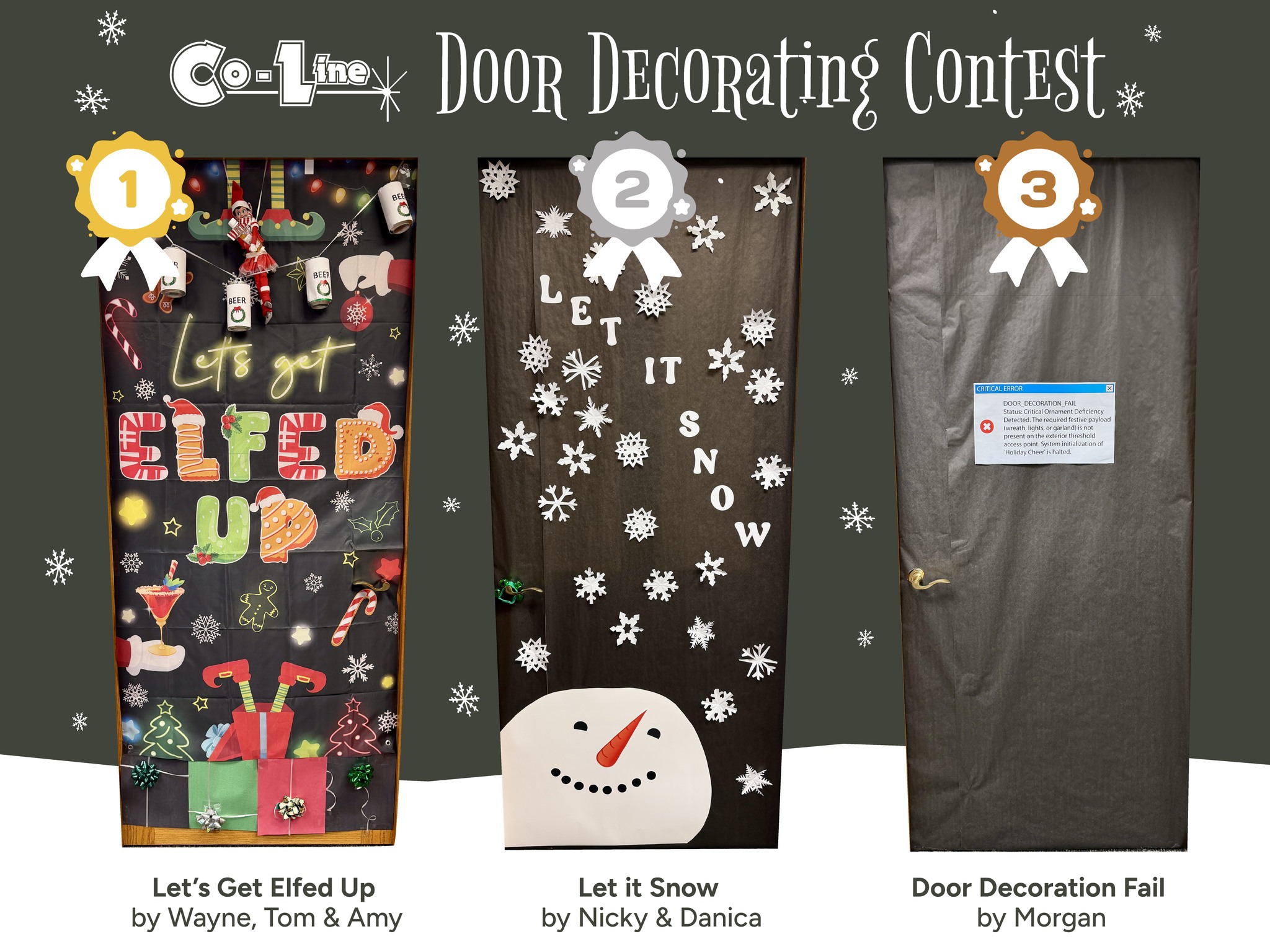 Co-Line - Congratulations to our office door decorating contest winners