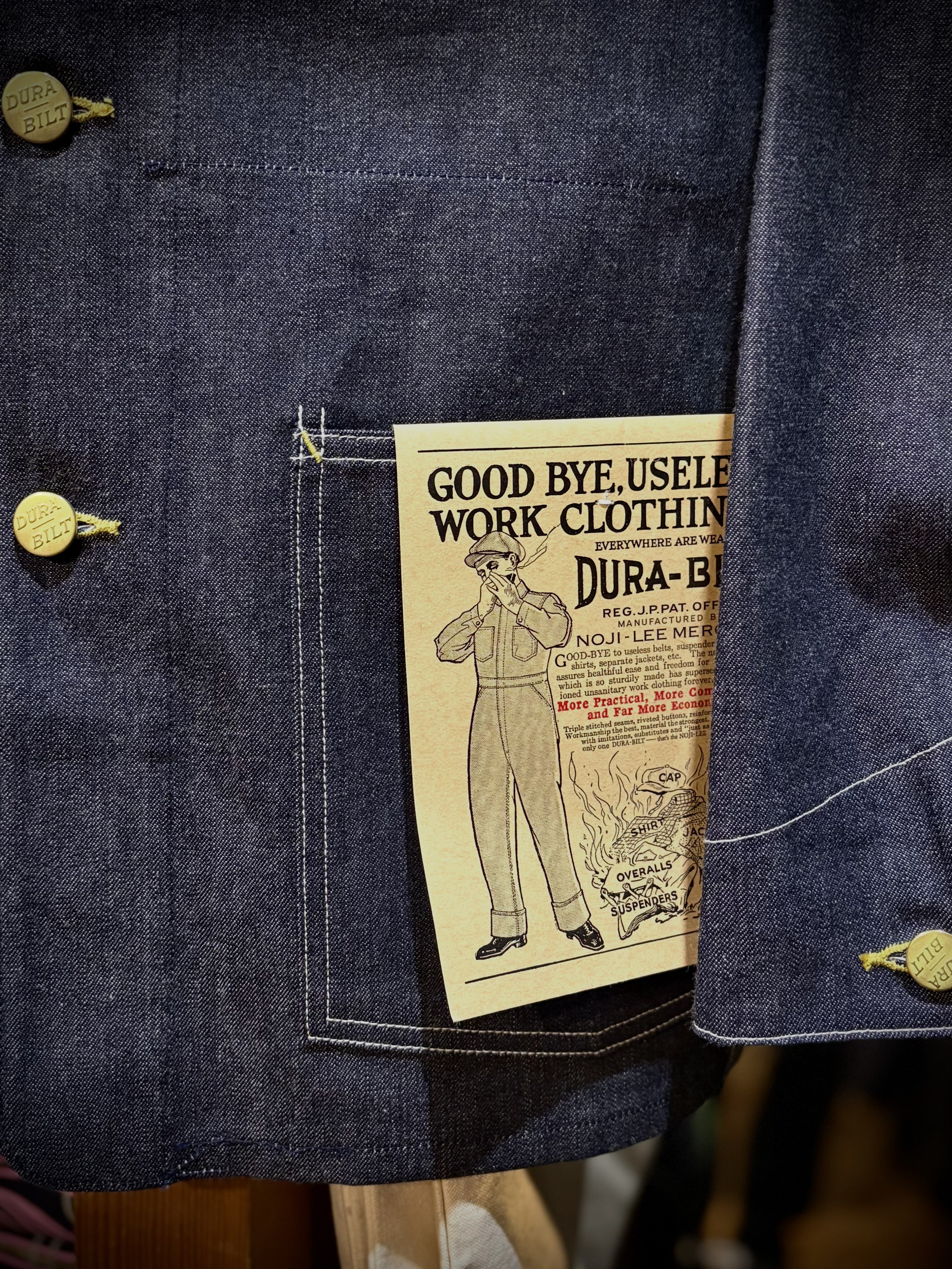 再入荷🔥 DURA-BILT SP21-J 10oz denim ¥54,780 tax in 1920年代の貴重