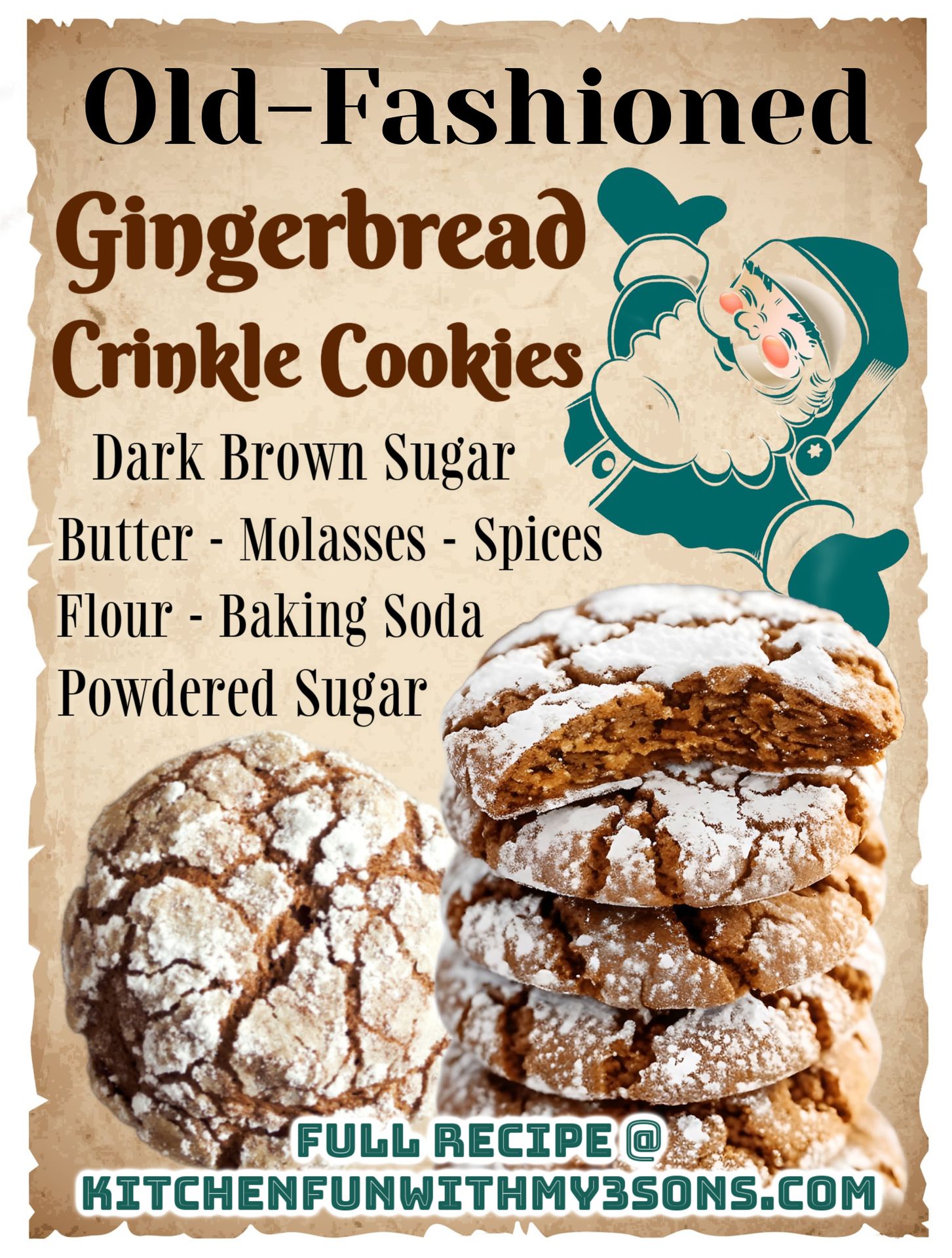 Gingerbread CRINKBLE COOKIES... - Kitchen Fun With My 3 Sons | Facebook