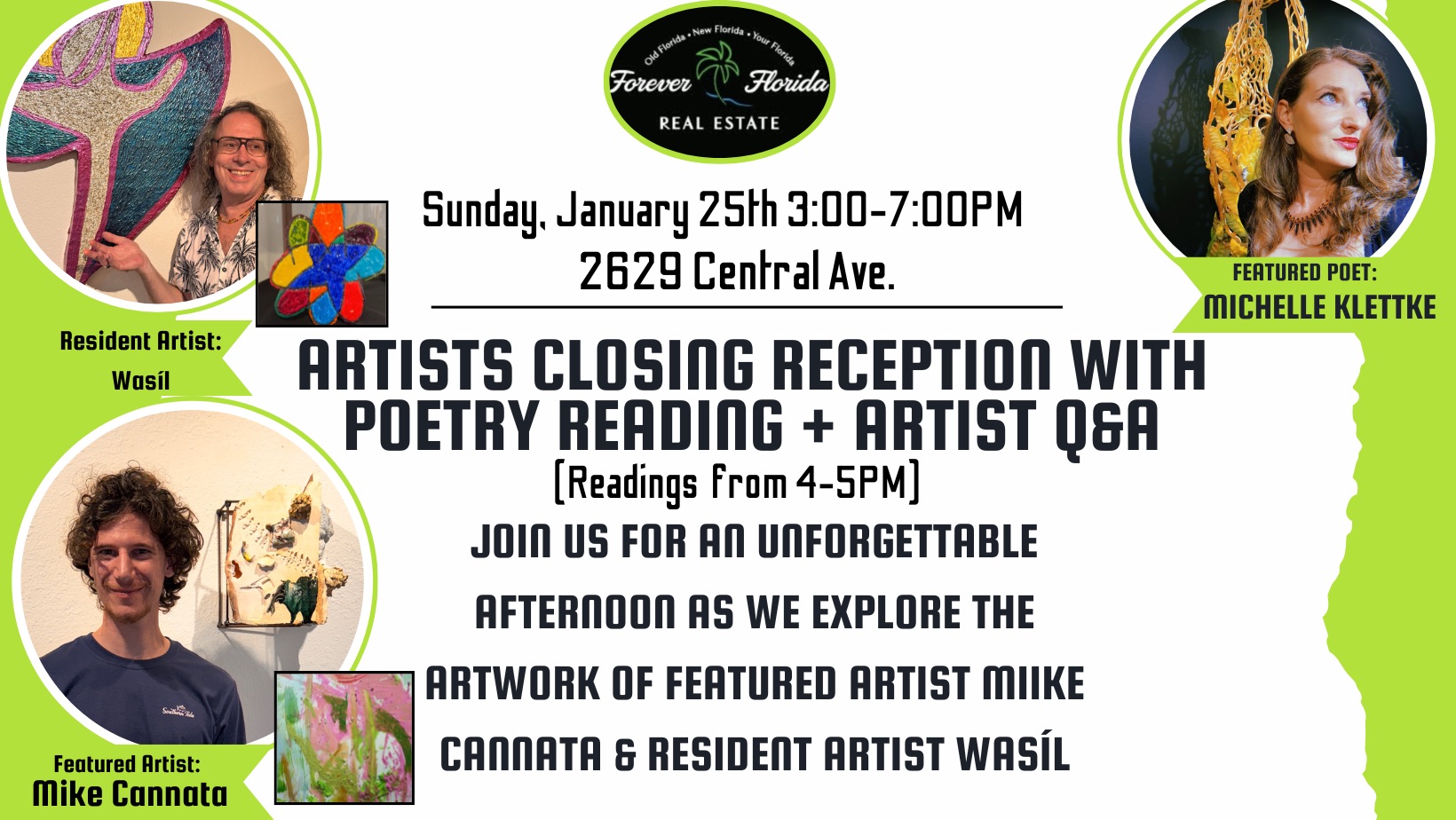 January Artists Closing Reception with Poetry Reading + Artist Q&A