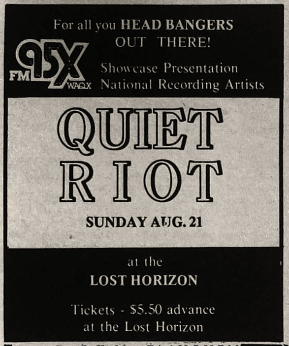 QUIET RIOT 1983 at the LOST HORIZON