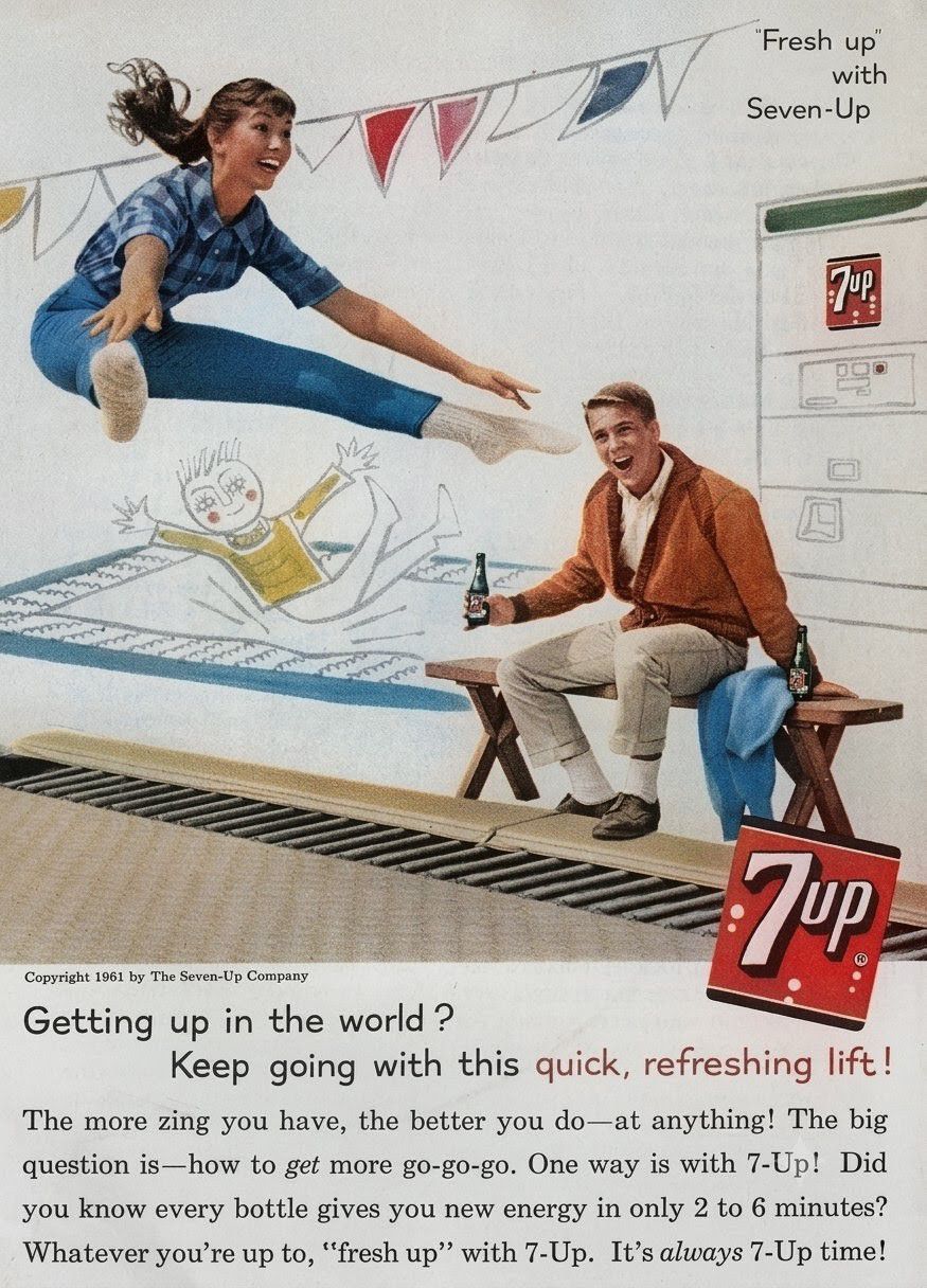 1970 7-UP Get Un With It vintage UnCola billboard poster signed by