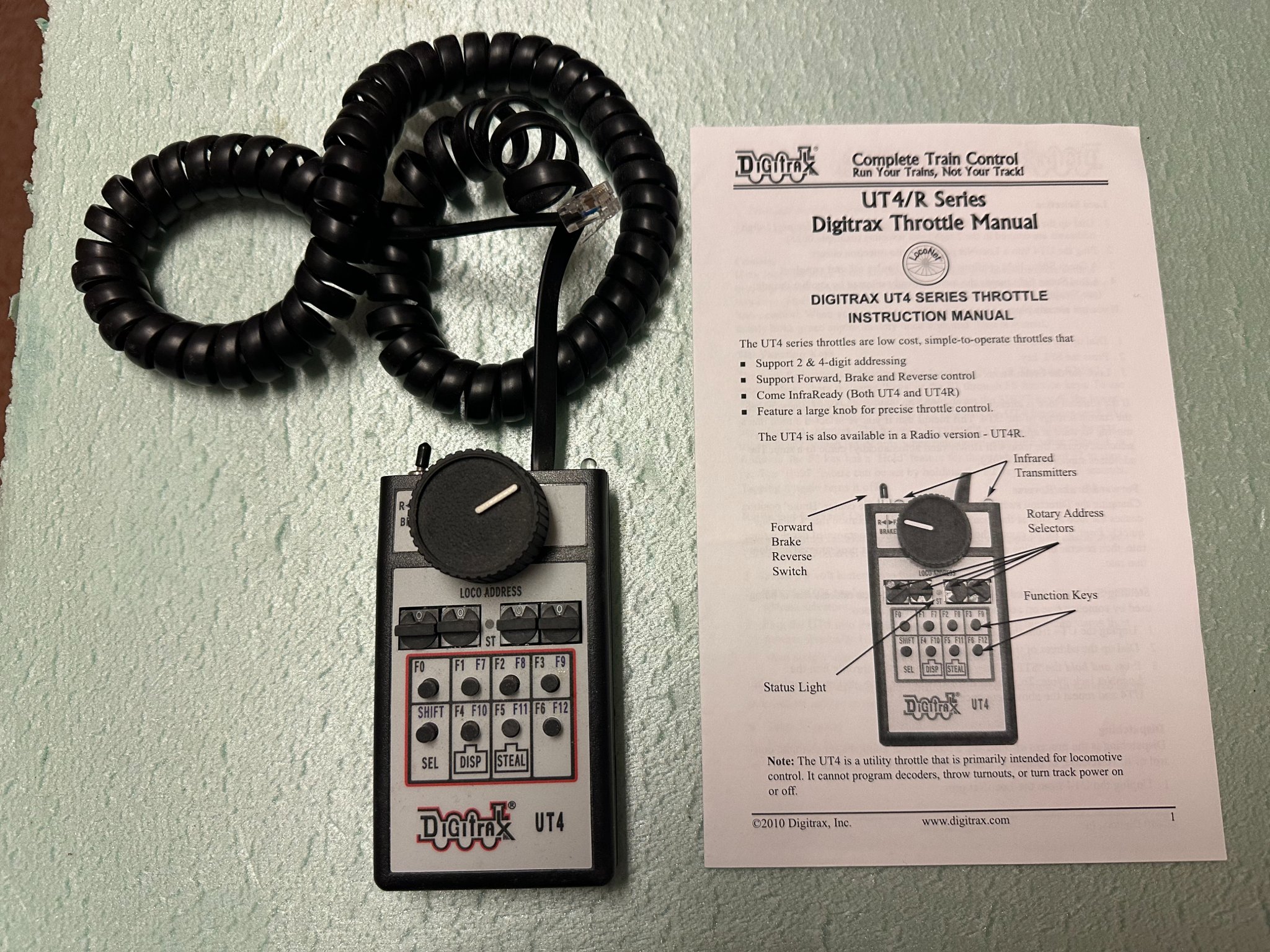 HO Railroad Digitrax UT4/R Throttle and UP5 LocoNet universal Panel ...