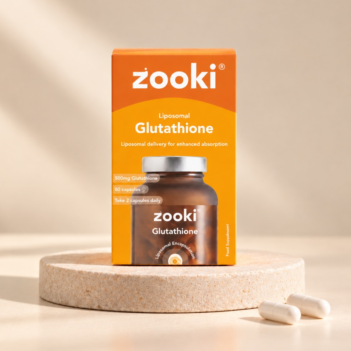zooki glutathione Liposomal supplement for enhanced absorption non-greasy