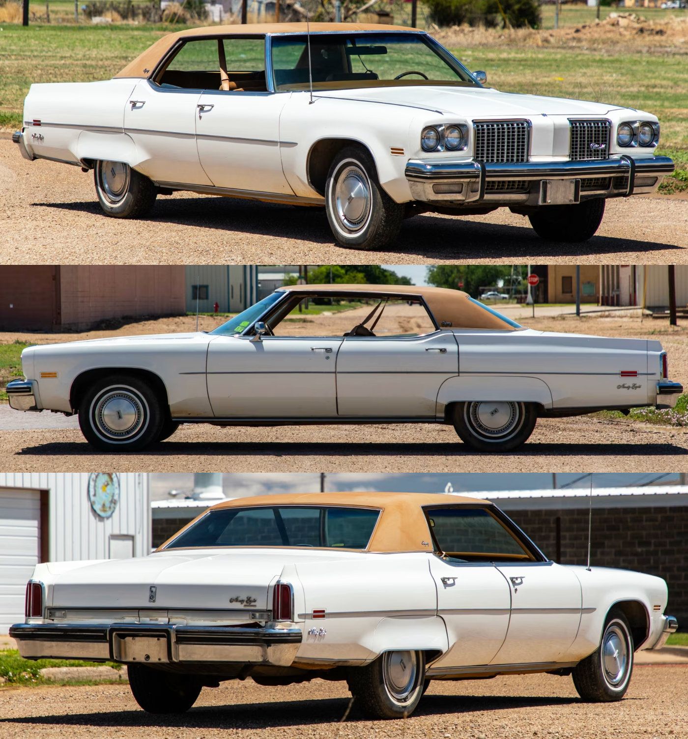 切手98 1974 Oldsmobile 98 Quad headlamps flanked a pair of “waterfall