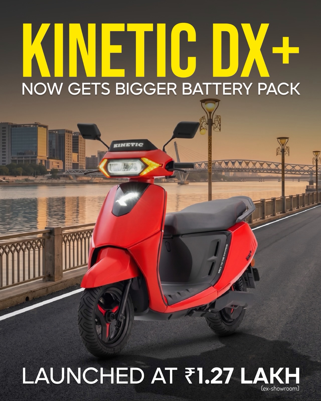 Kinetic DX+ 3.1kWh launched at ₹1,27,650 (ex-showroom) The