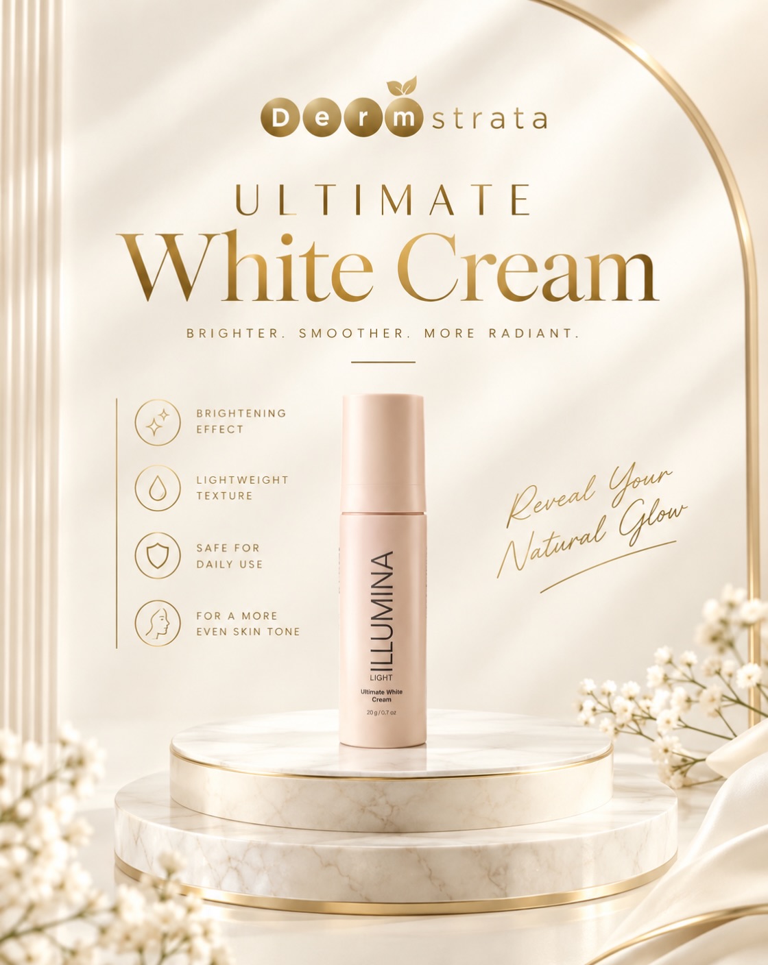 dermstrata glutathione POV: Your skin got the memo that “dull” is no longer in the dress code. 😂🤍 Meet your glow-up bestie, Illumina Ultimate White Cream—for that brighter, smoother, “okayyy, what are you using?” new-rc-layout