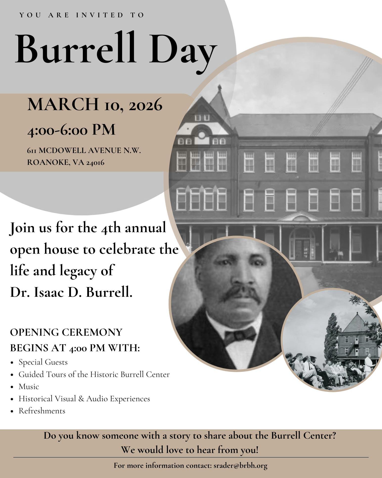 Blue - Burrell Day Open House Join us as we honor the life and legacy ...