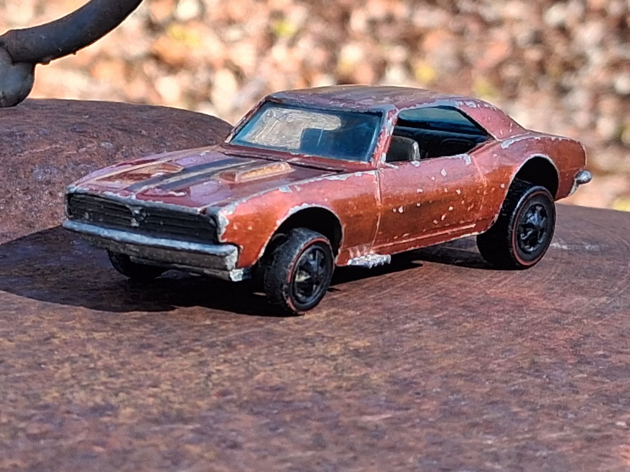 Hot Wheels Custom Camaro on orange track