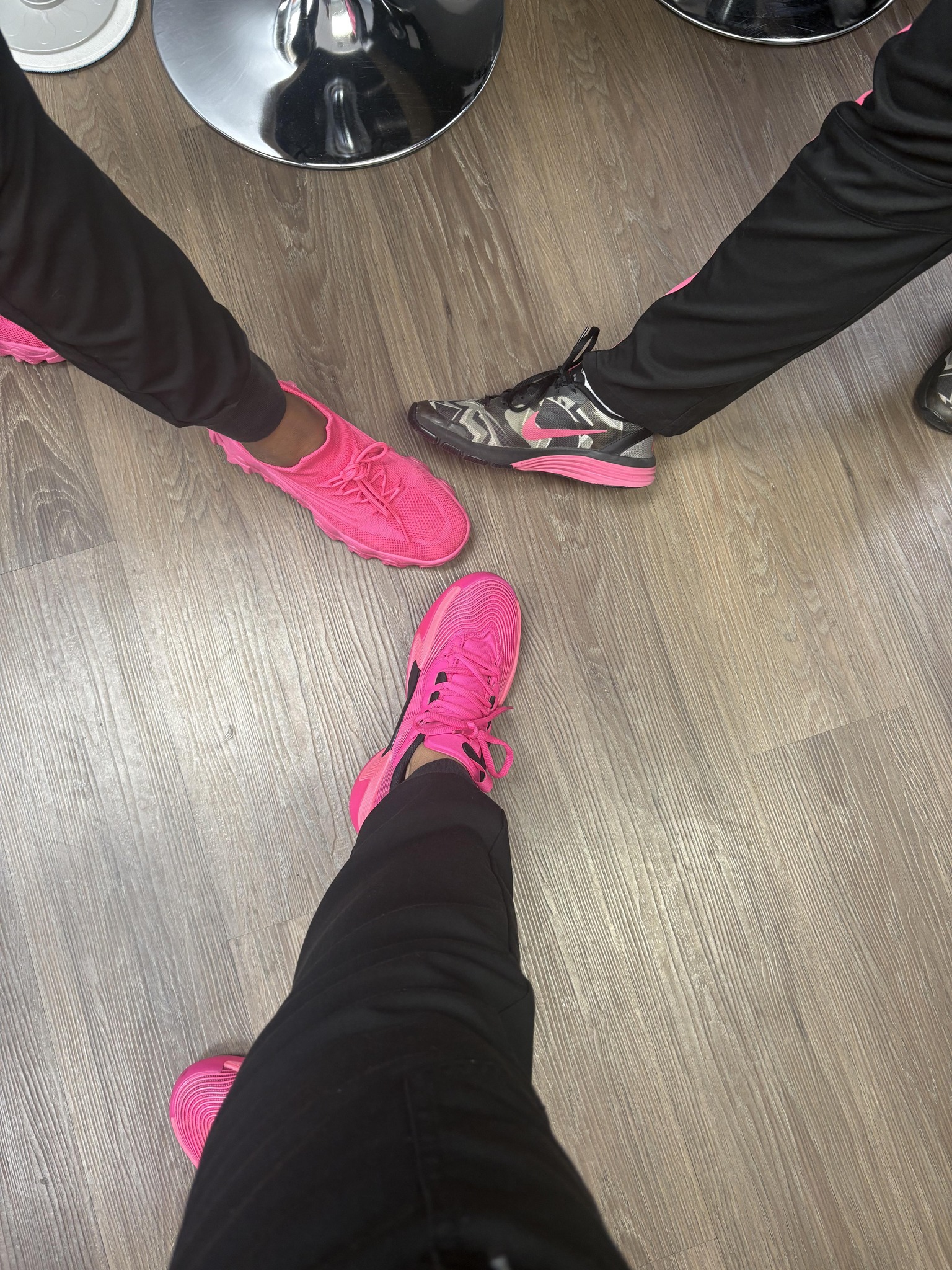 When the office dress code is black but you still want to wear pink on Wednesdays. #pink #Wednesdays #dresscode #kicks #sneakers #shoes #girls