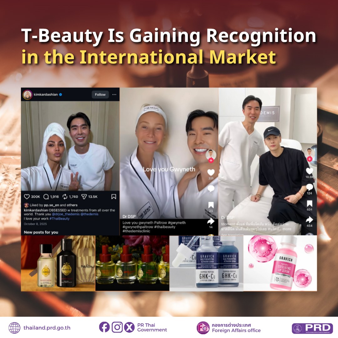 Thailand's beauty industry, or T-Beauty, is gaining recognition among international consumers in both beauty clinics and cosmetic products. A recent article by the South China Morning Post highlighted the popularity of beauty