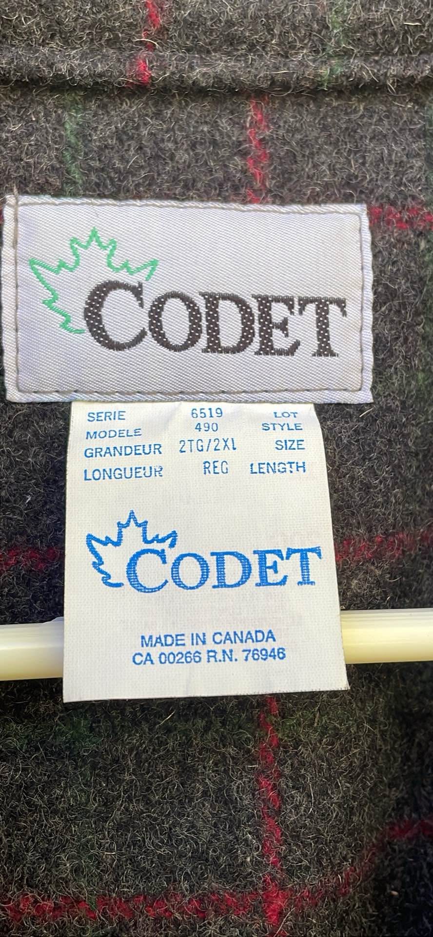 1980-90s CODET 100% Wool Adirondack Plaid Heavyweight Jacket. Men’s 2XL ...