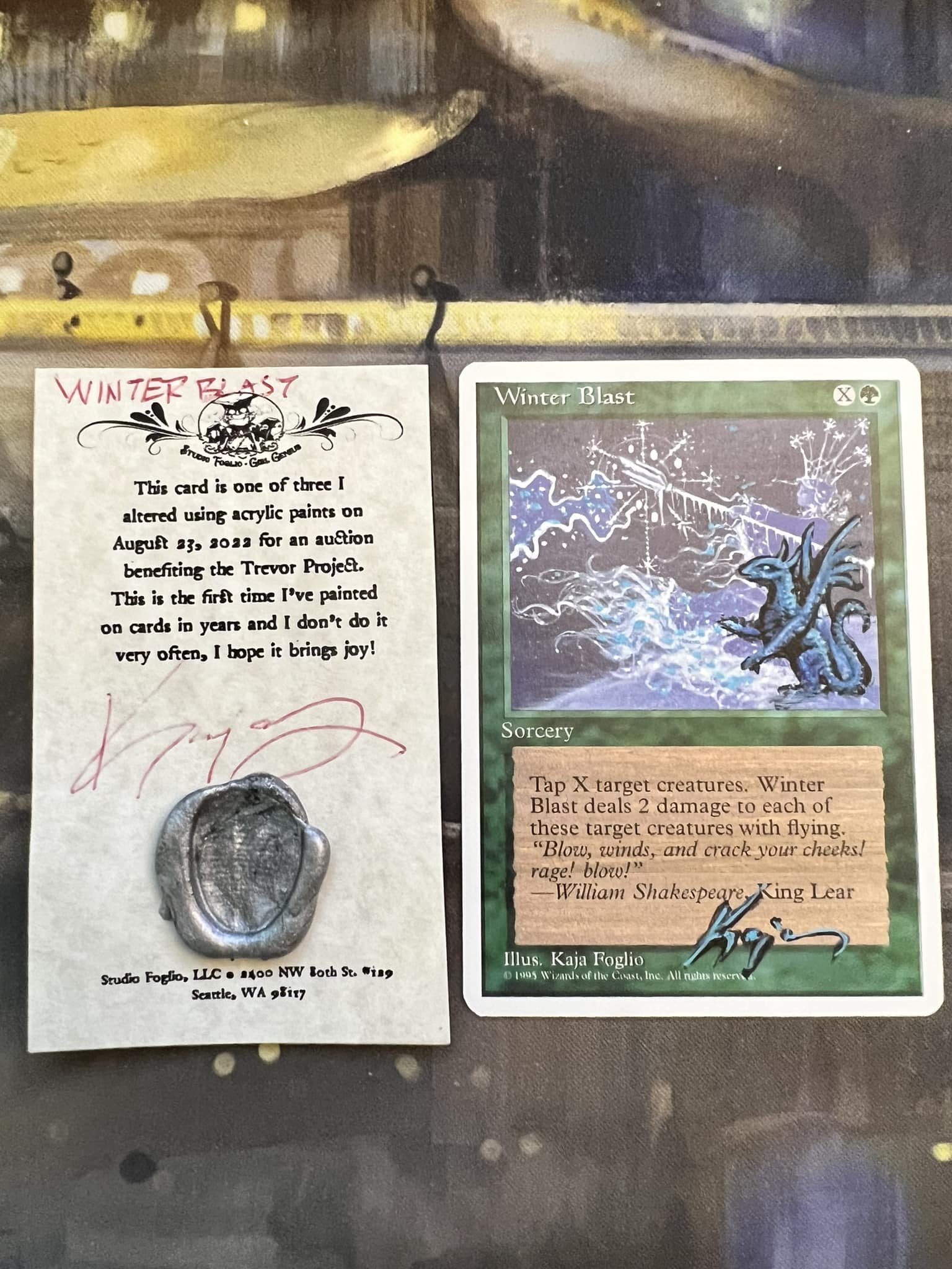 Kaja and Phil Foglio added to custom Magic playmat