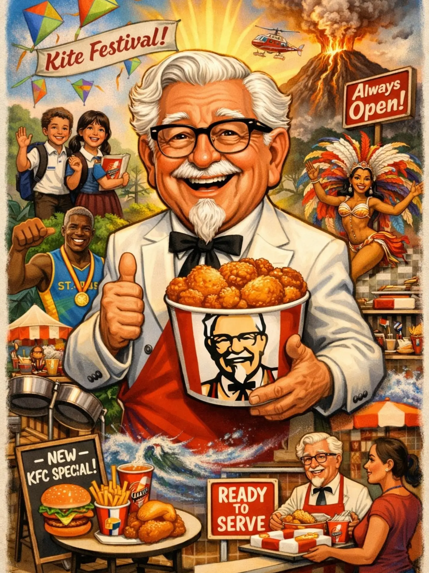 Colonel Sanders Cartoon